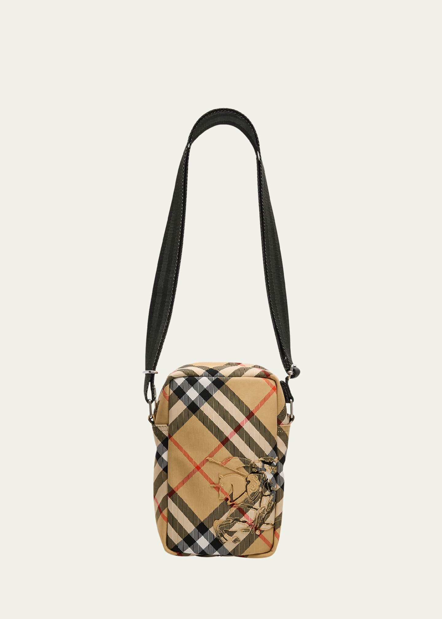 Burberry Men s Check Phone Crossbody Bag Bergdorf Goodman