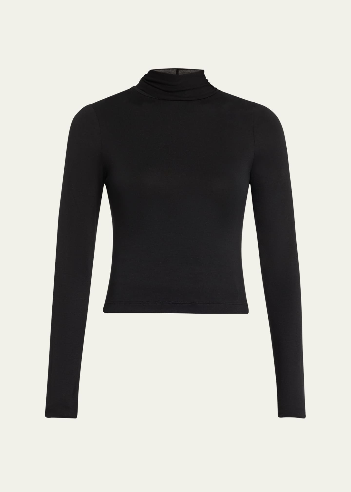 Cropped Fitted Turtleneck Top