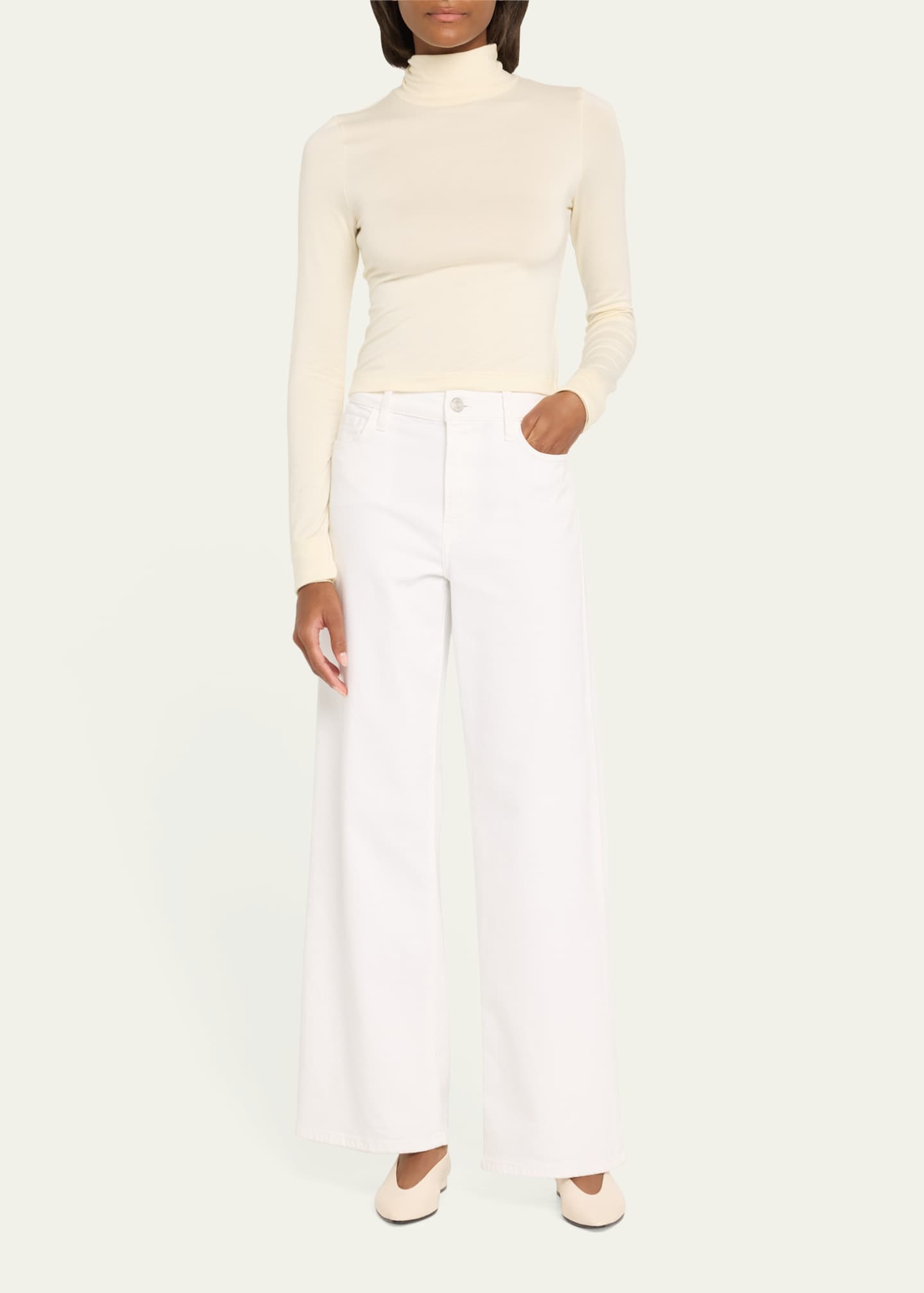 Eterne Cropped Fitted Turtleneck Top Image 2 of 5