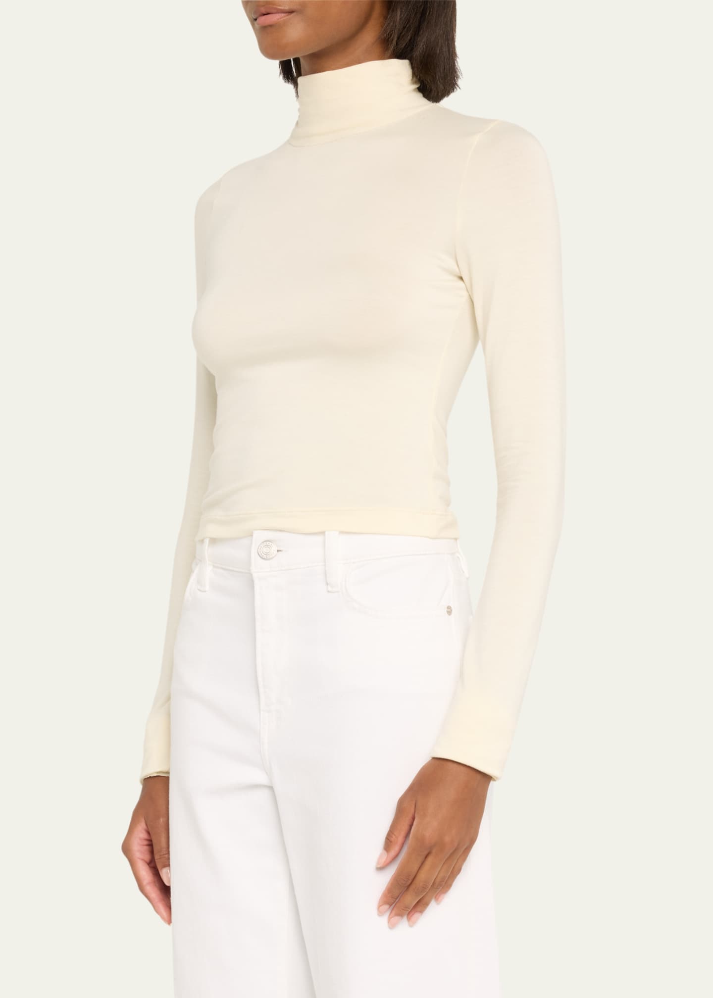 Eterne Cropped Fitted Turtleneck Top Image 4 of 5
