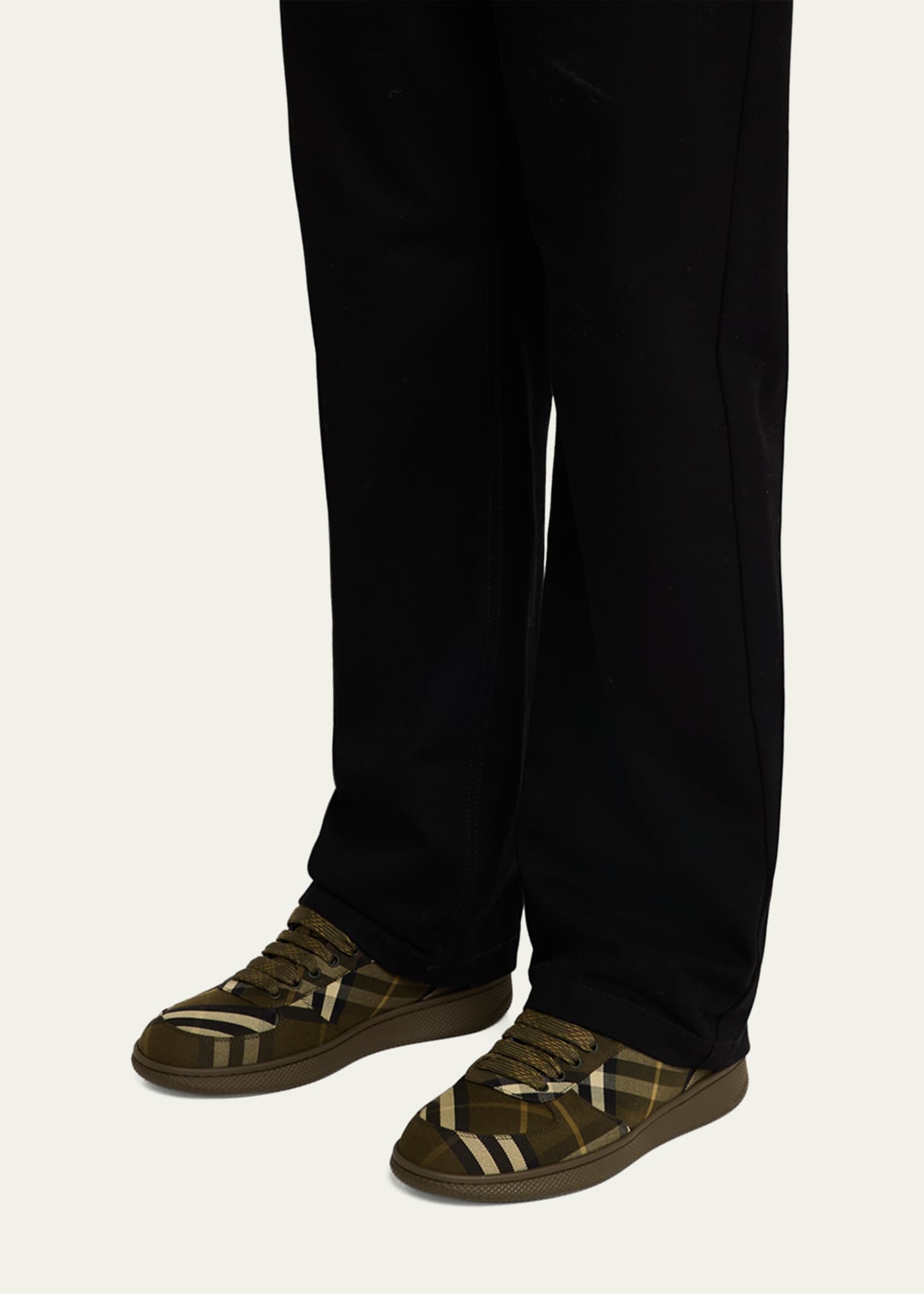 Burberry Men's Terrace Check Low-Top Sneakers Image 2 of 5