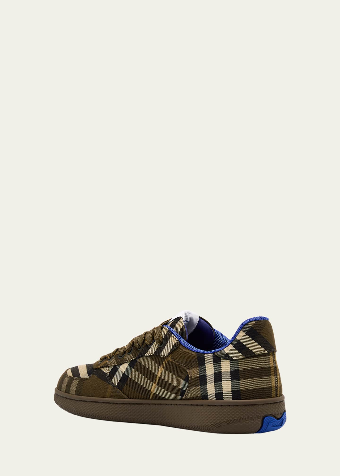 Burberry Men's Terrace Check Low-Top Sneakers Image 4 of 5