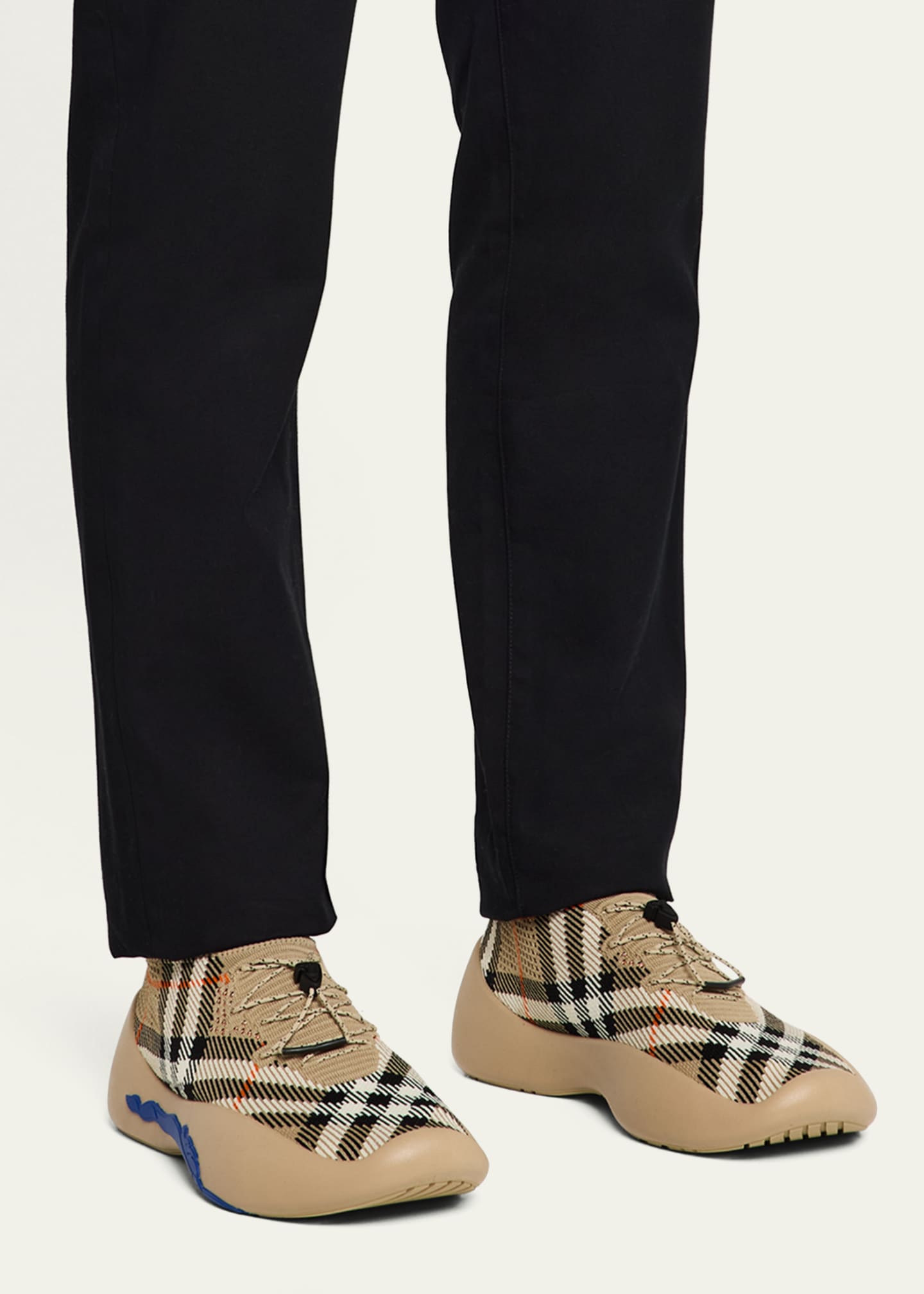 Burberry Men's Check Knit Neptune Sneakers Image 2 of 3