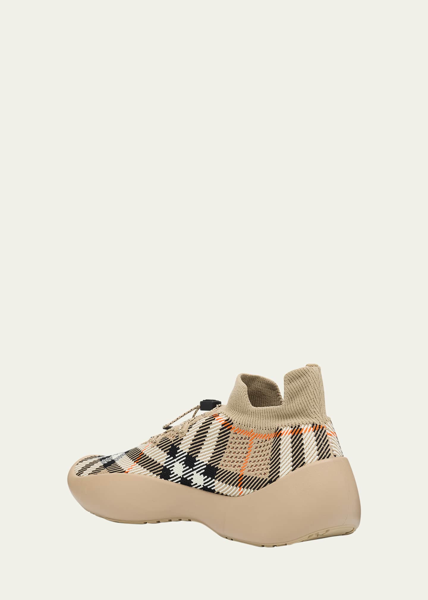 Burberry Men's Check Knit Neptune Sneakers Image 3 of 3