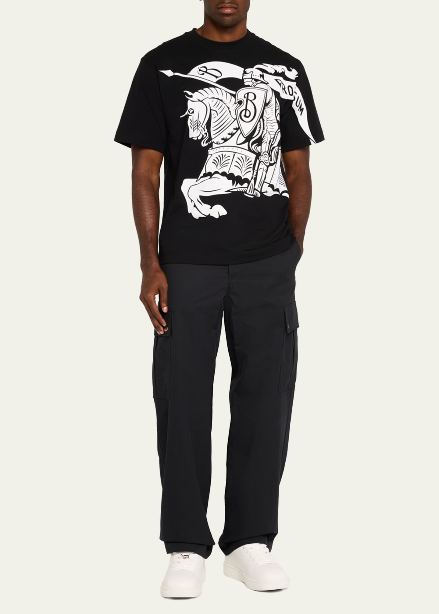 Burberry Men's Leather Box Low-Top Sneakers Image 3 of 5