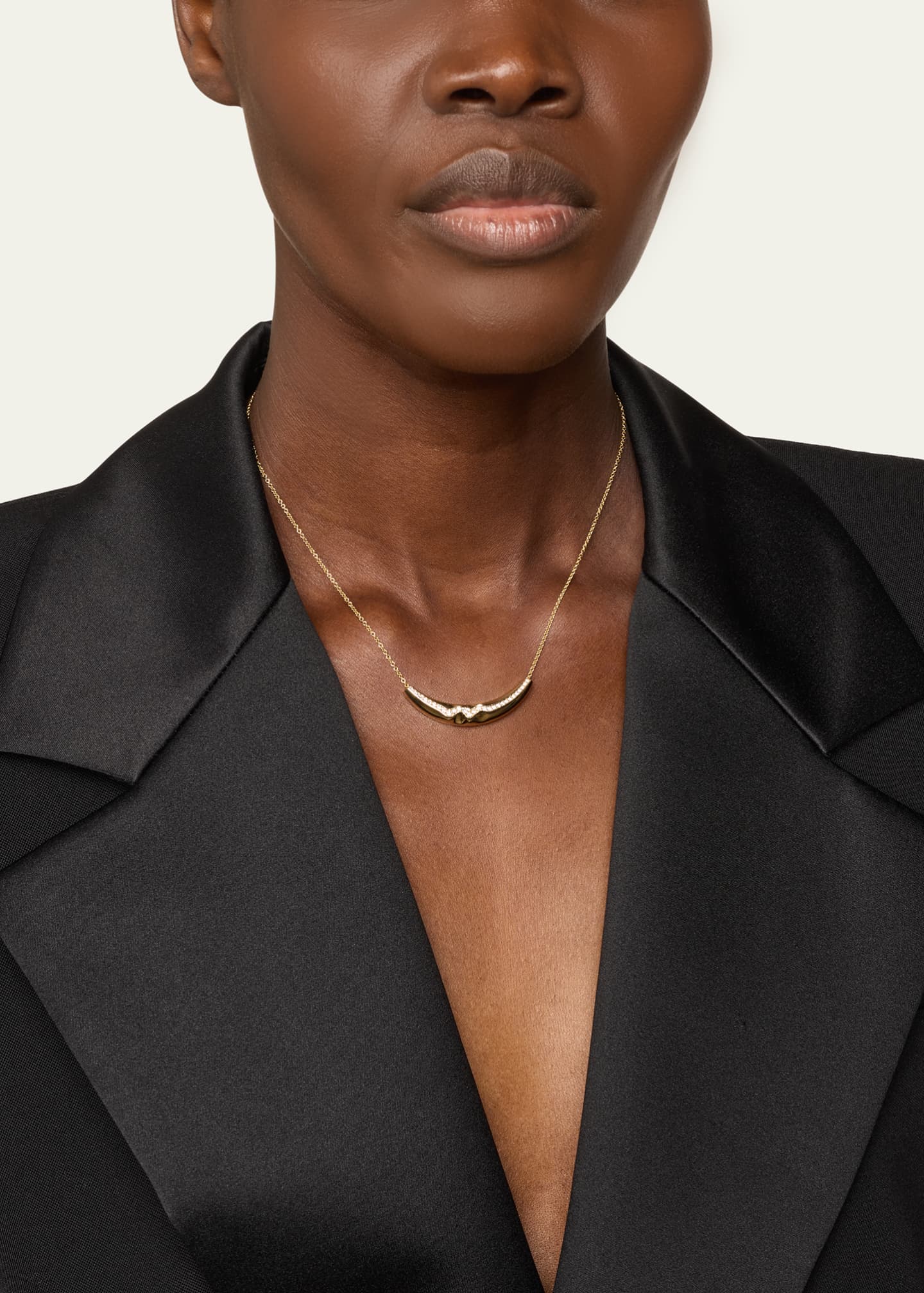 Lizzie Mandler Fine Jewelry 18K Yellow Gold Cable Chain Necklace with Pave Diamond Liquid Gold Slider Image 2 of 4