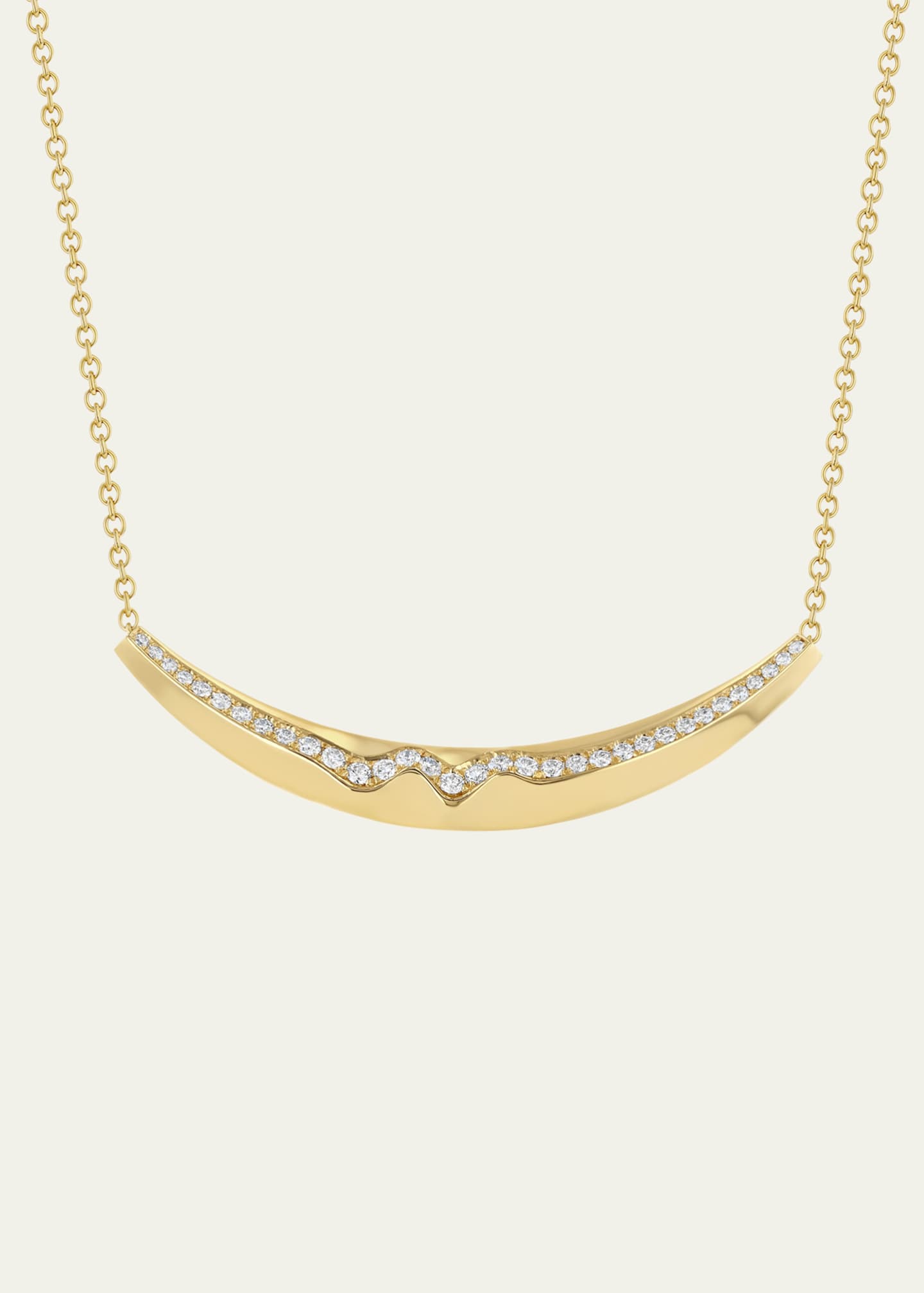 Lizzie Mandler Fine Jewelry 18K Yellow Gold Cable Chain Necklace with Pave Diamond Liquid Gold Slider Image 1 of 4
