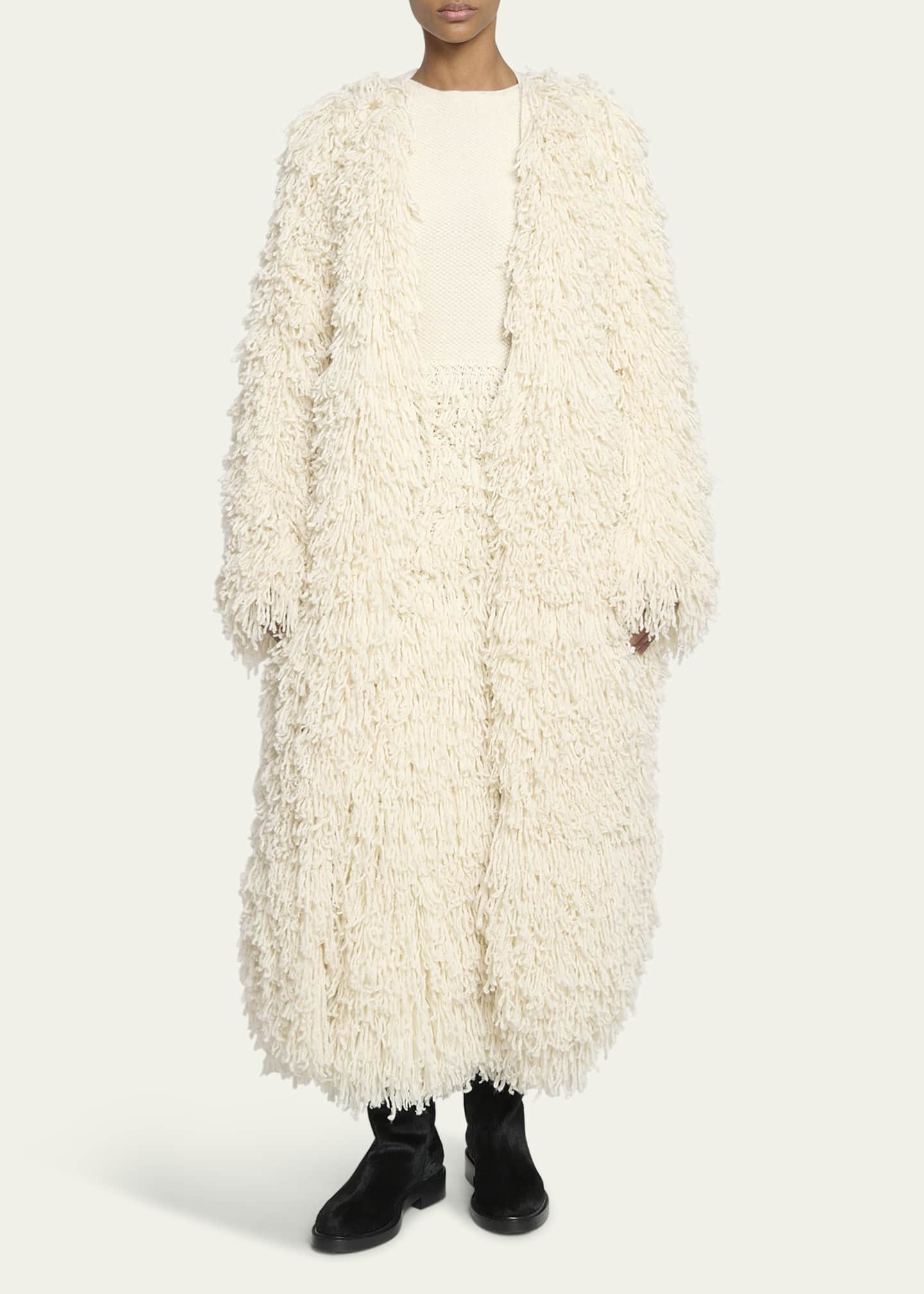 Gabriela Hearst Jantzen Loop-Knit Wool Cashmere Coat Image 2 of 5