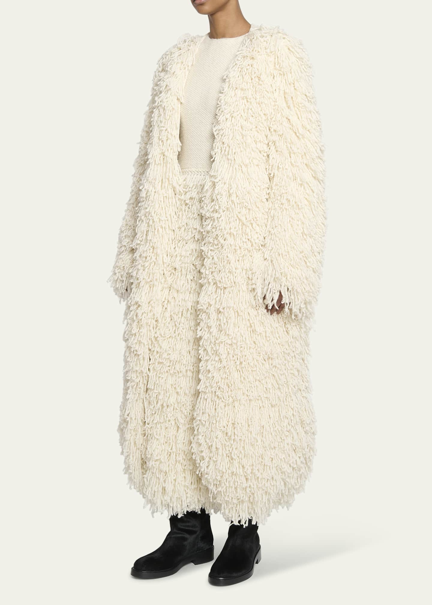 Gabriela Hearst Jantzen Loop-Knit Wool Cashmere Coat Image 4 of 5