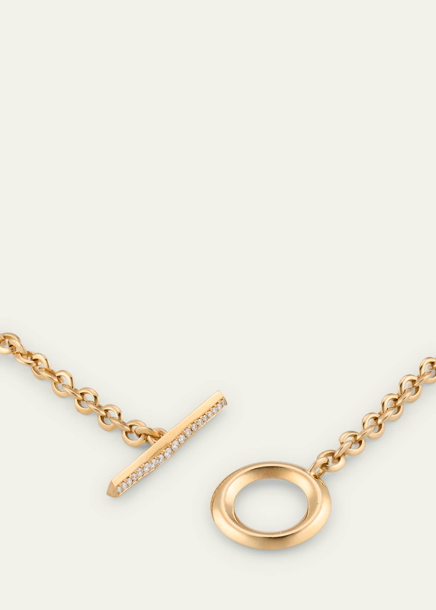 Lizzie Mandler Fine Jewelry 18K Yellow Gold Diamond Pave Wave Toggle and Loop Chain Necklace Image 4 of 4