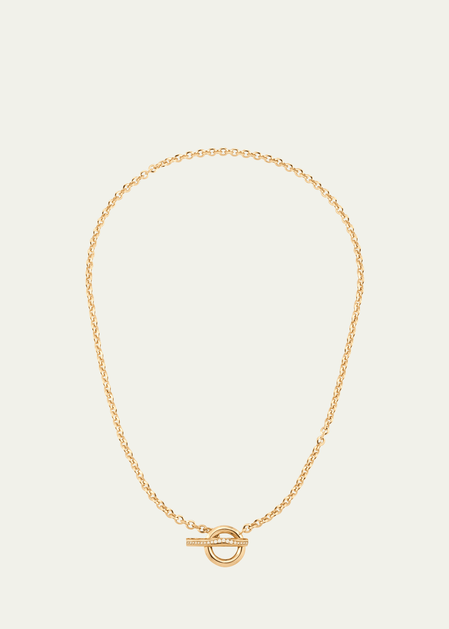 Lizzie Mandler Fine Jewelry 18K Yellow Gold Diamond Pave Wave Toggle and Loop Chain Necklace Image 1 of 4