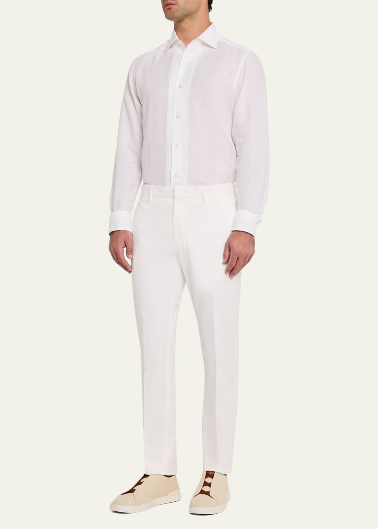 ZEGNA Men's Oasi Lino Casual Button-Down Shirt Image 2 of 5