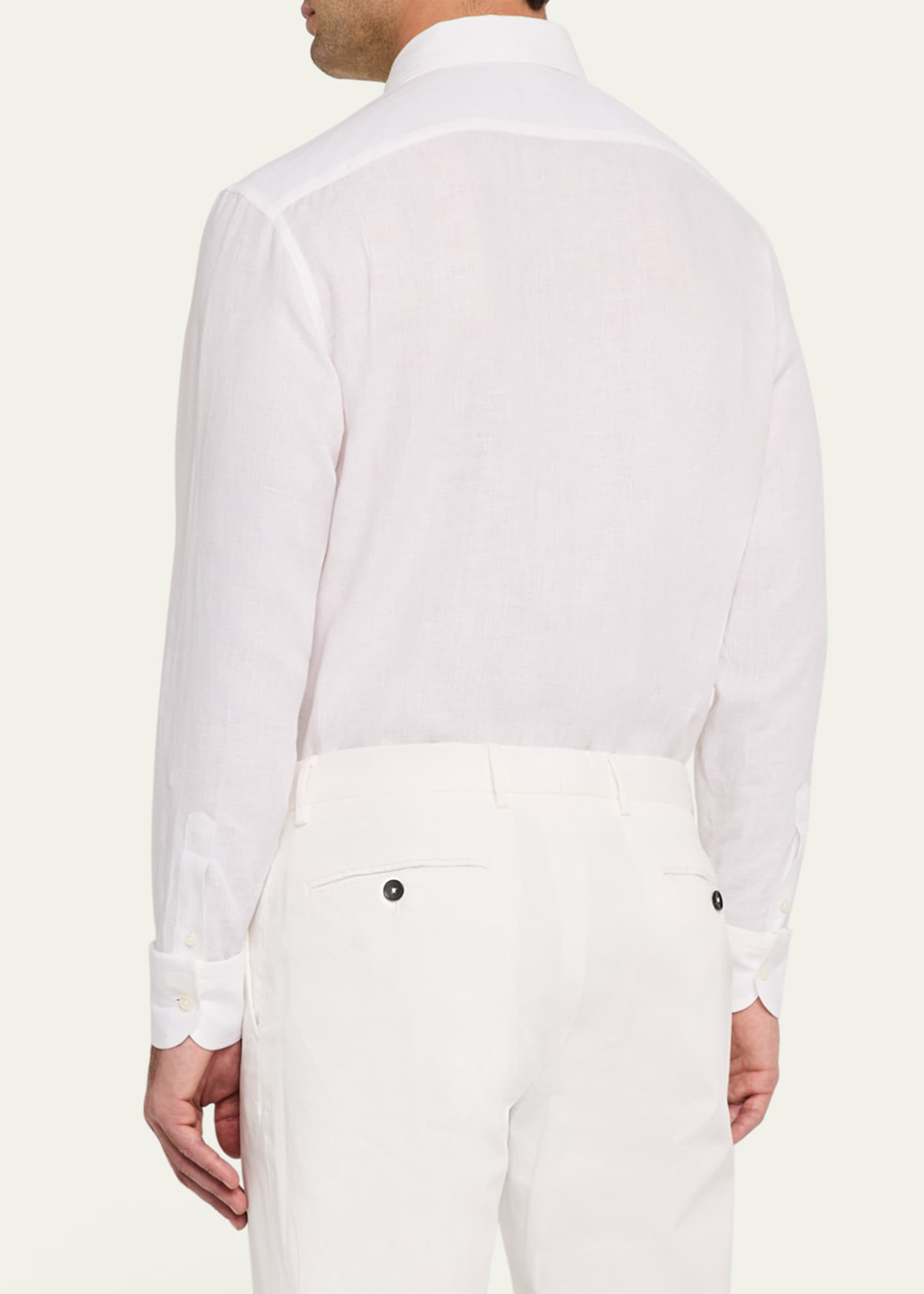ZEGNA Men's Oasi Lino Casual Button-Down Shirt Image 3 of 5