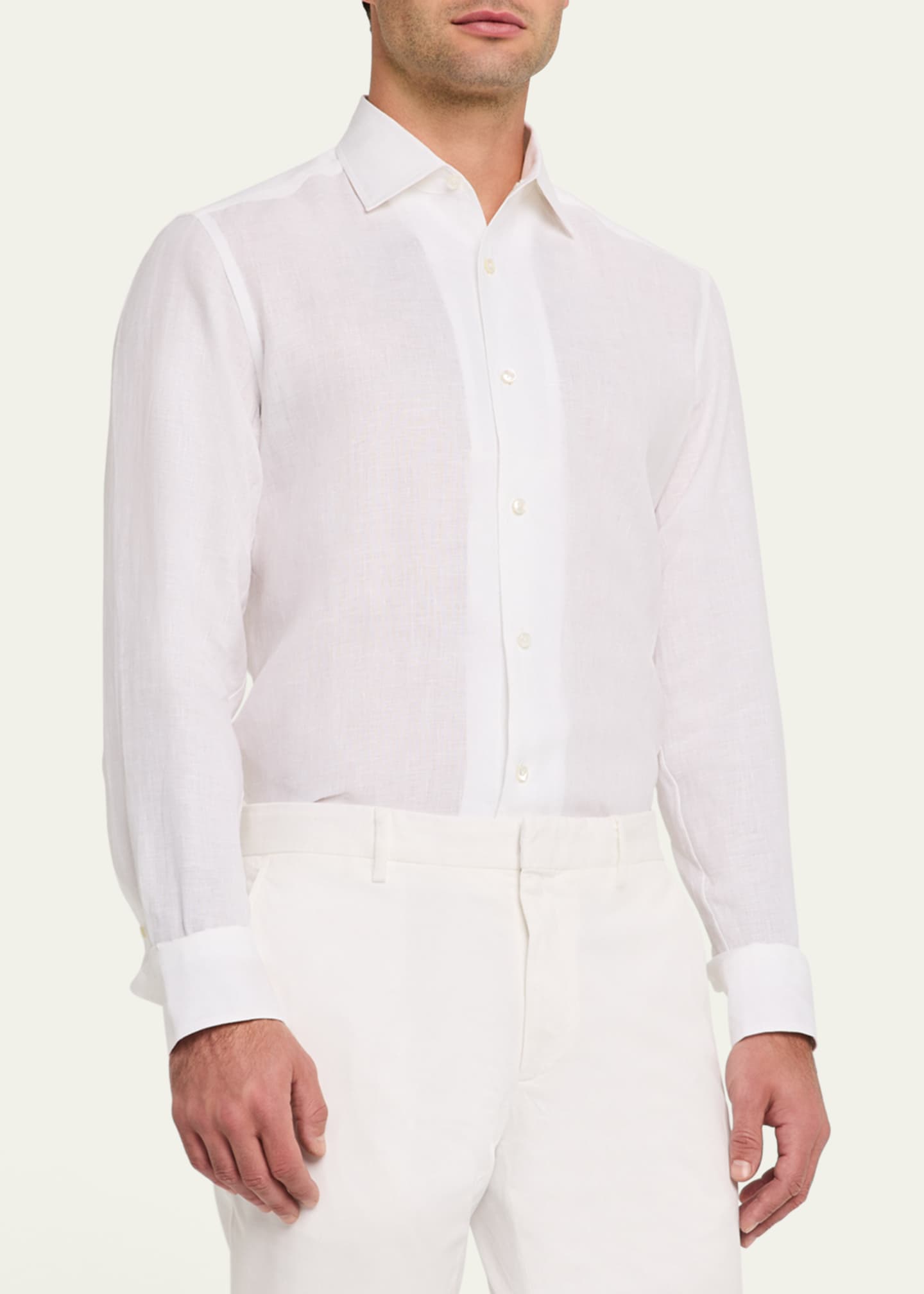 ZEGNA Men's Oasi Lino Casual Button-Down Shirt Image 4 of 5