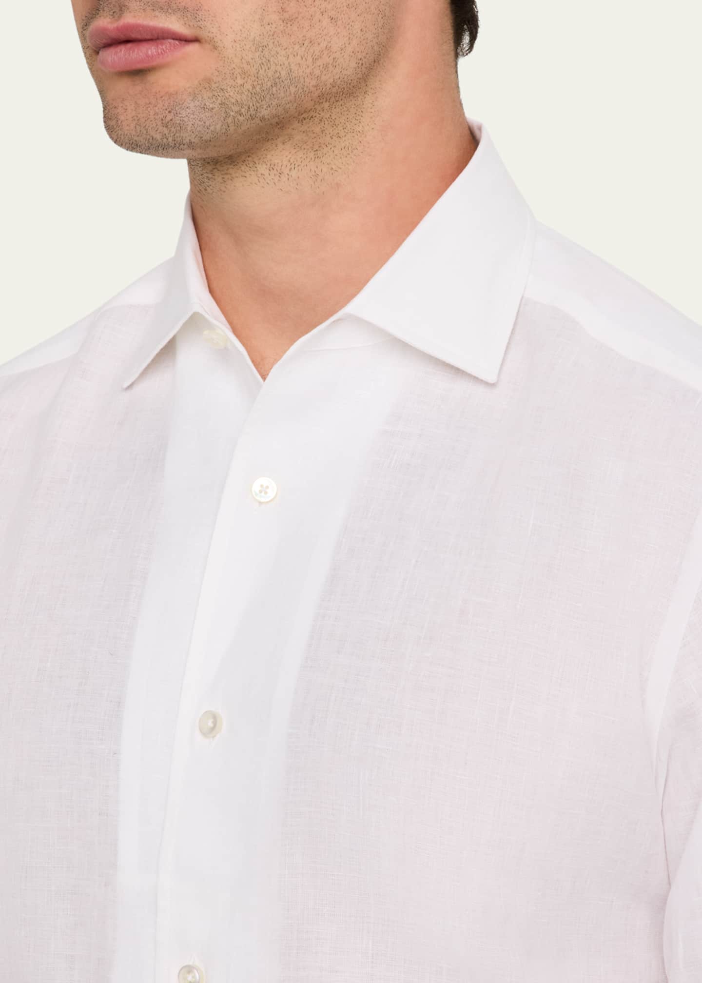 ZEGNA Men's Oasi Lino Casual Button-Down Shirt Image 5 of 5