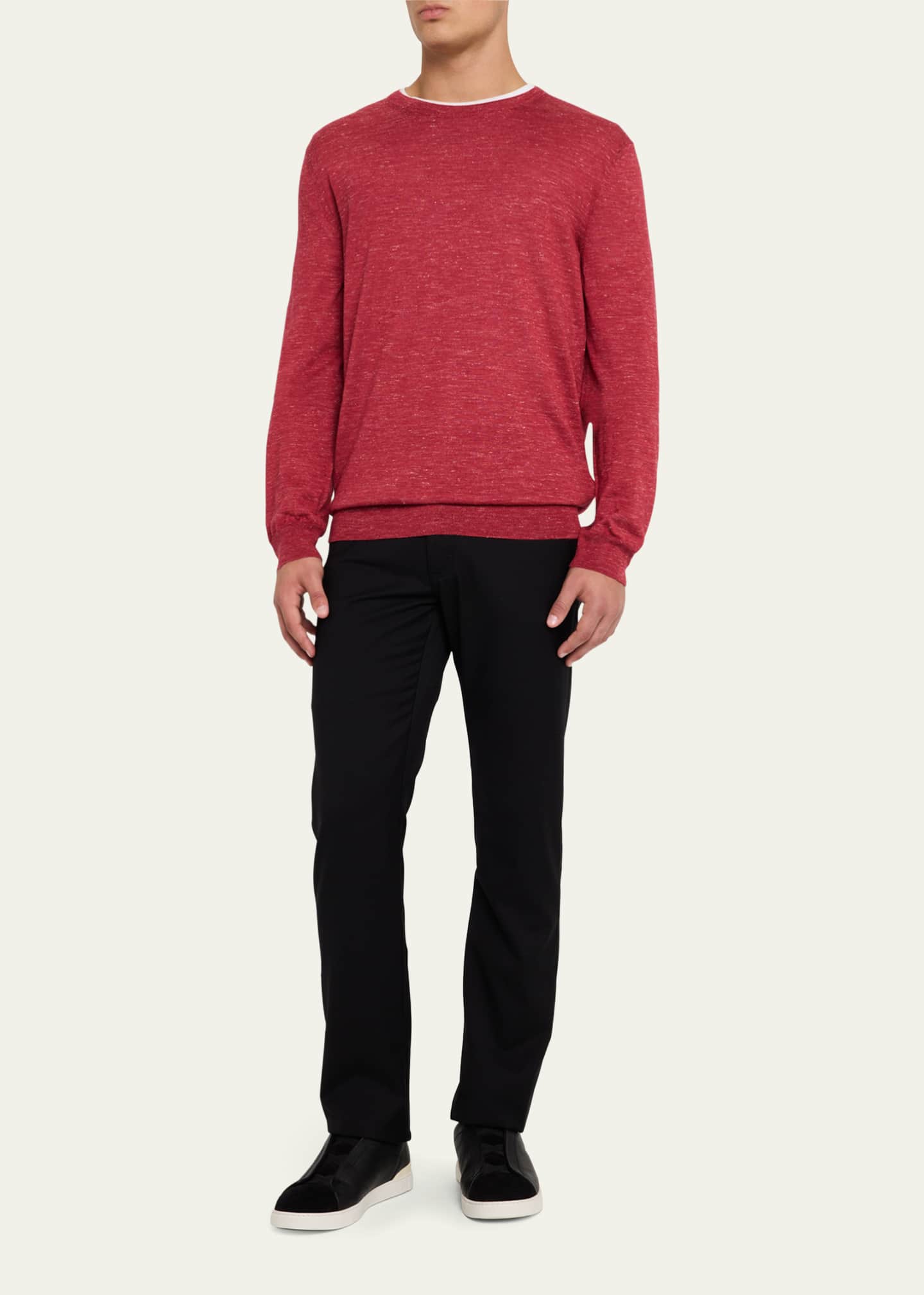 Men's Azeala Cashmere, Silk and Linen Crewneck Sweater - Thumbnail 2