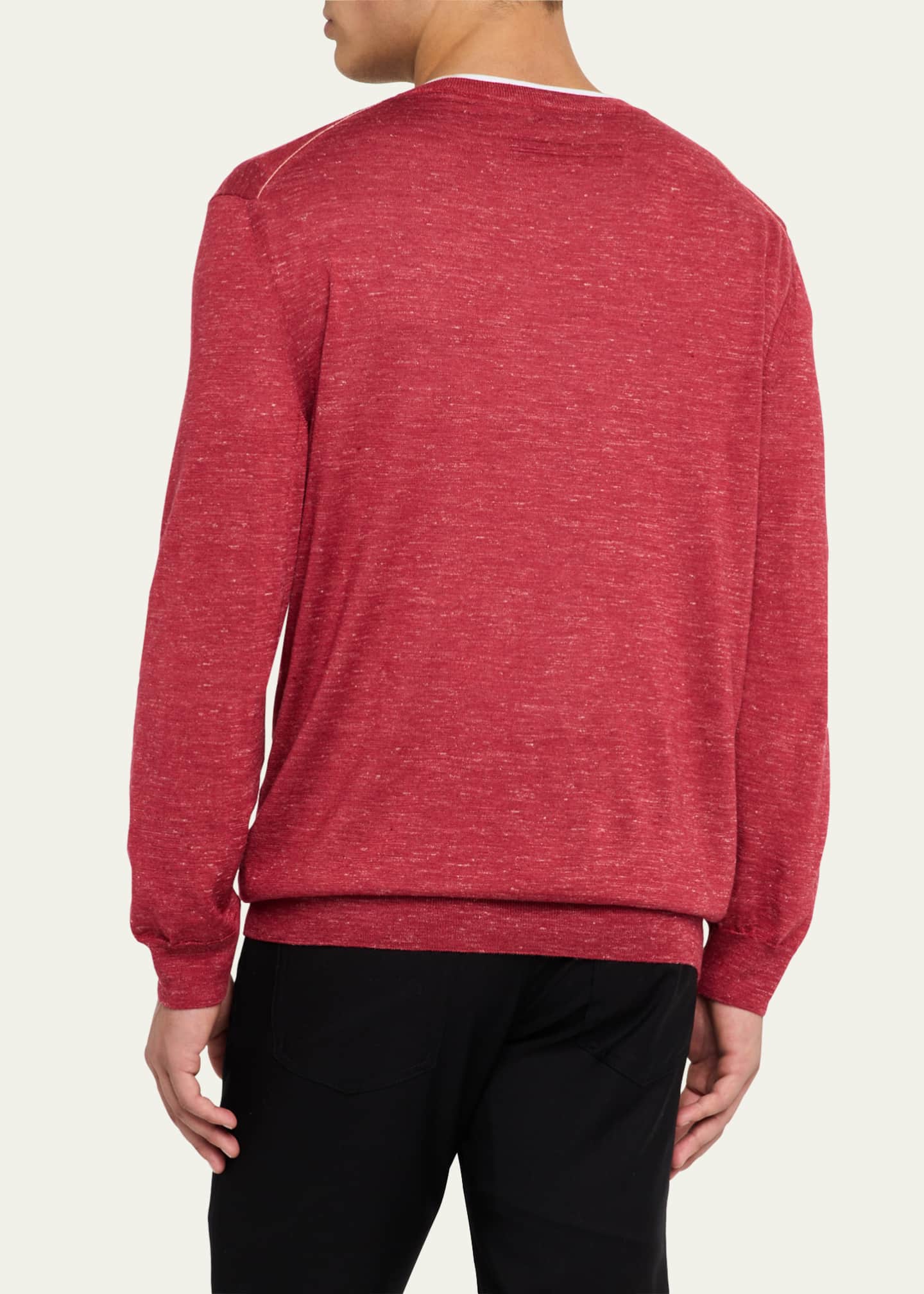 Men's Azeala Cashmere, Silk and Linen Crewneck Sweater - Thumbnail 3