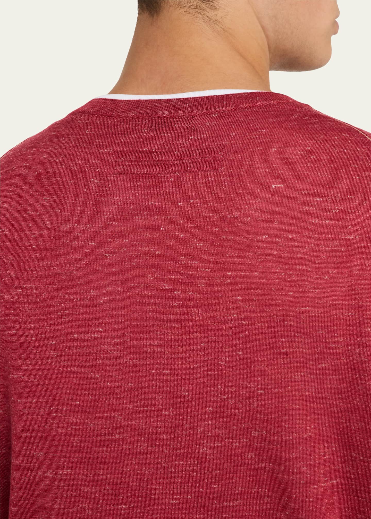 Men's Azeala Cashmere, Silk and Linen Crewneck Sweater - Thumbnail 5