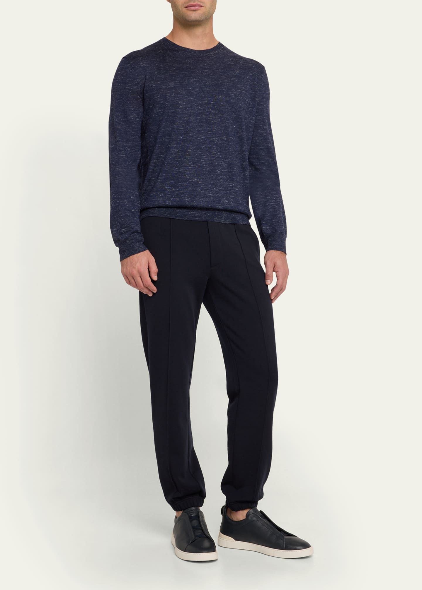 Men's Cashmere, Silk and Linen Crewneck Sweater - Thumbnail 2