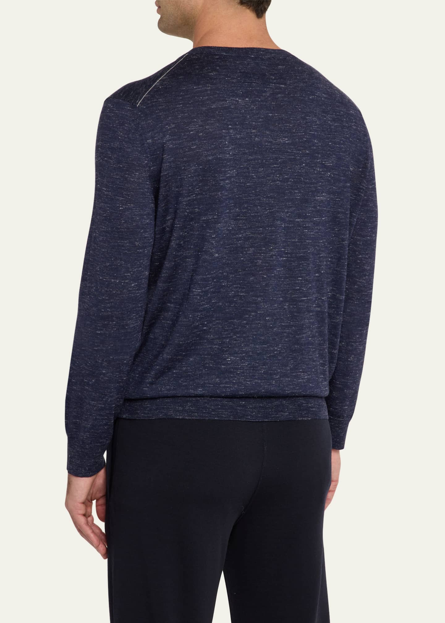 Men's Cashmere, Silk and Linen Crewneck Sweater - Thumbnail 3