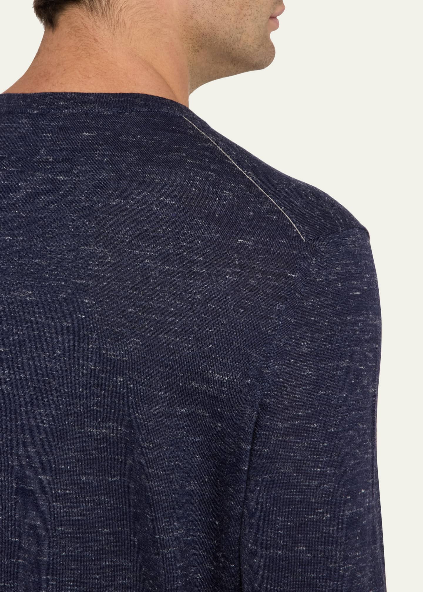Men's Cashmere, Silk and Linen Crewneck Sweater - Thumbnail 5