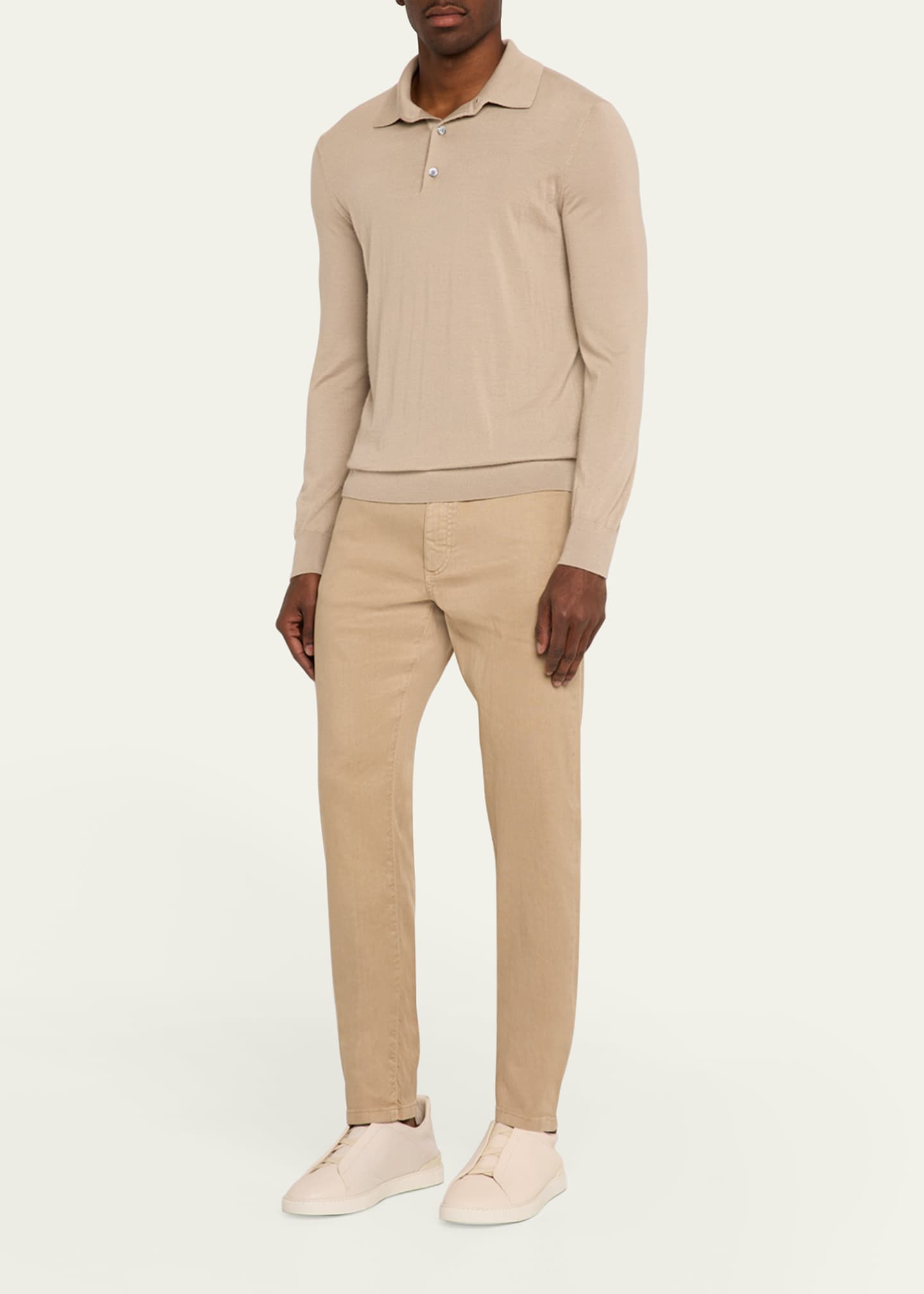 ZEGNA Men's Comfort Linen and Cotton Five-Pocket Pants Image 2 of 5