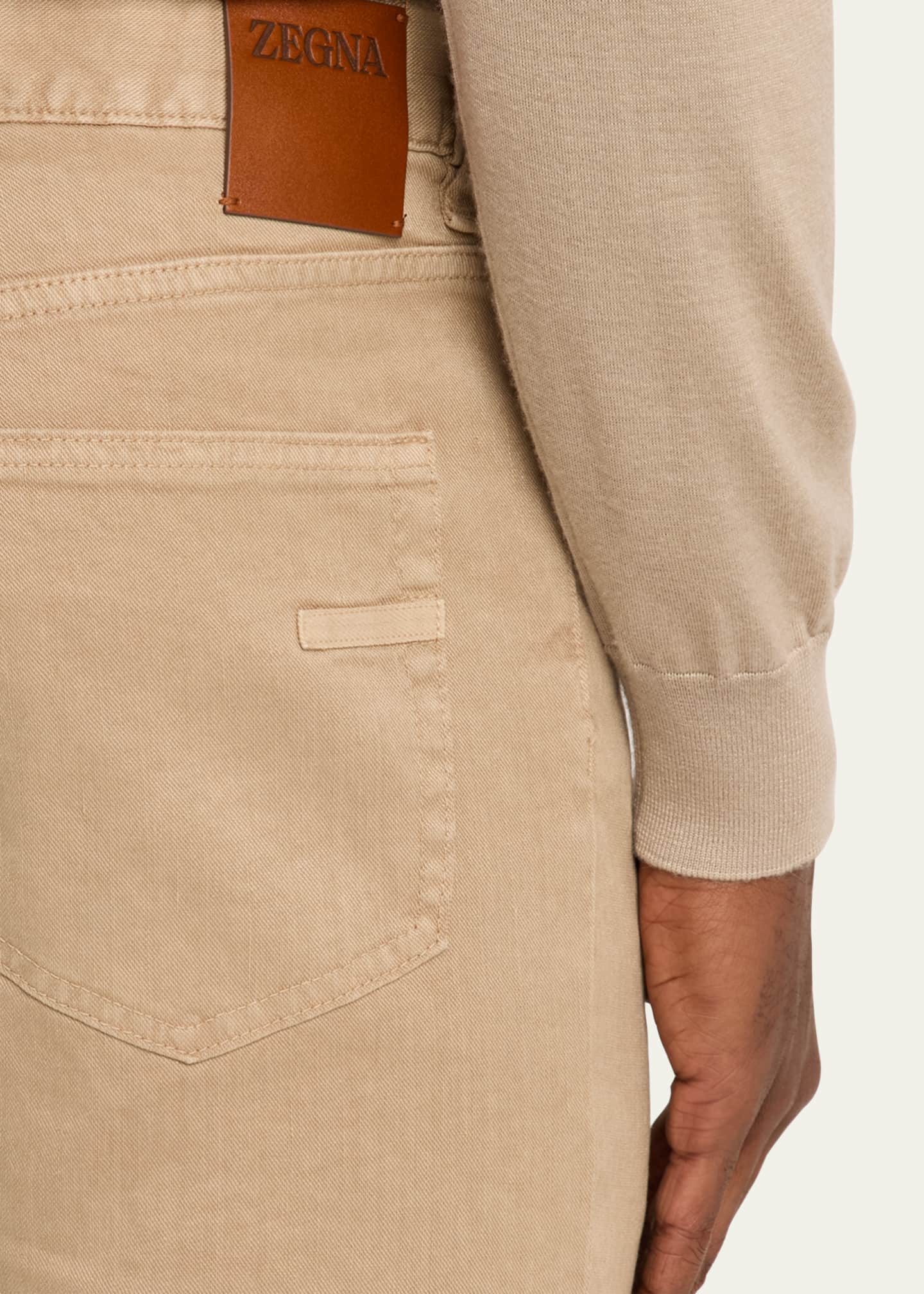 ZEGNA Men's Comfort Linen and Cotton Five-Pocket Pants Image 5 of 5
