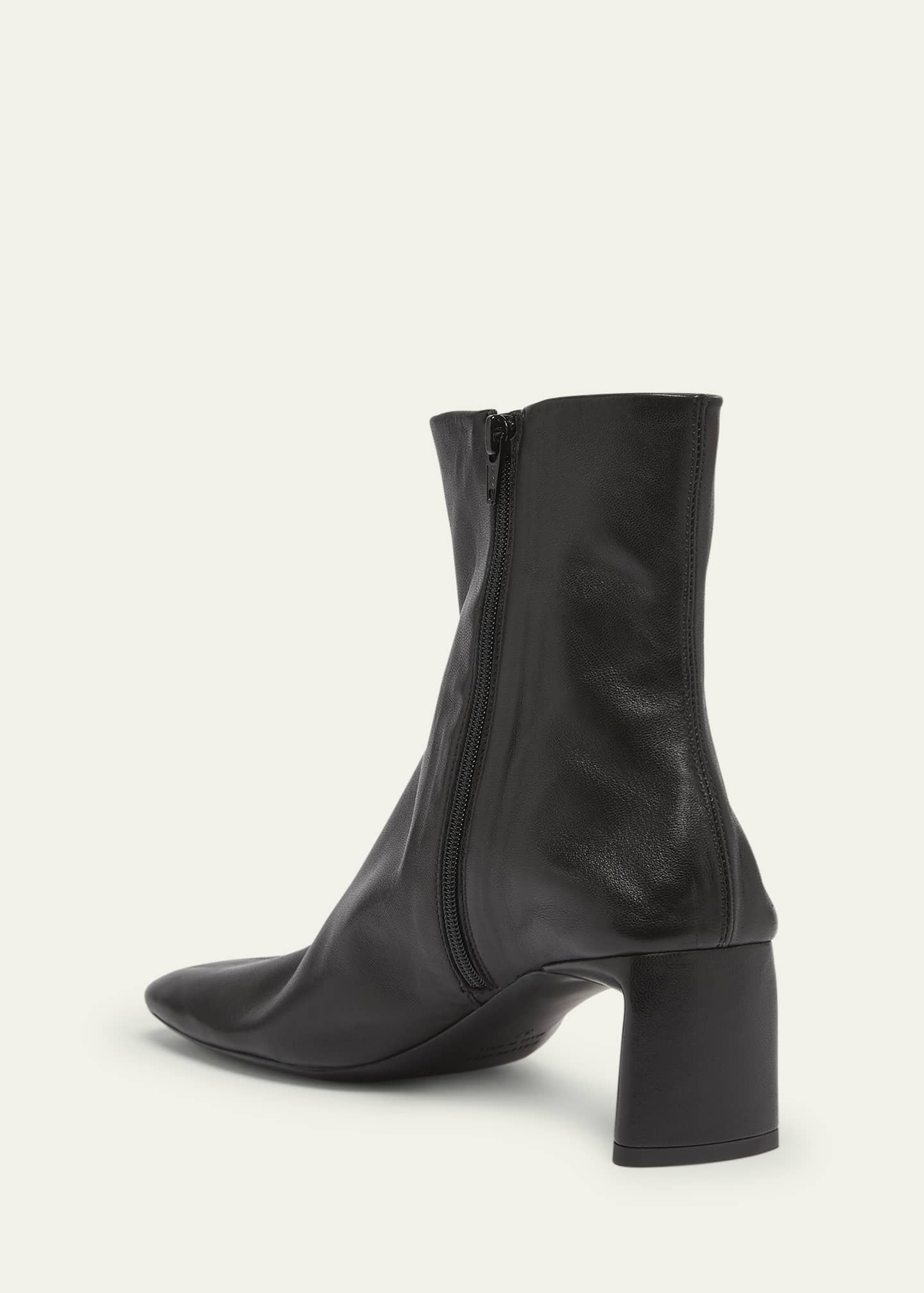 Balenciaga Dutyfree Lambskin Square-Toe Ankle Booties Image 2 of 3