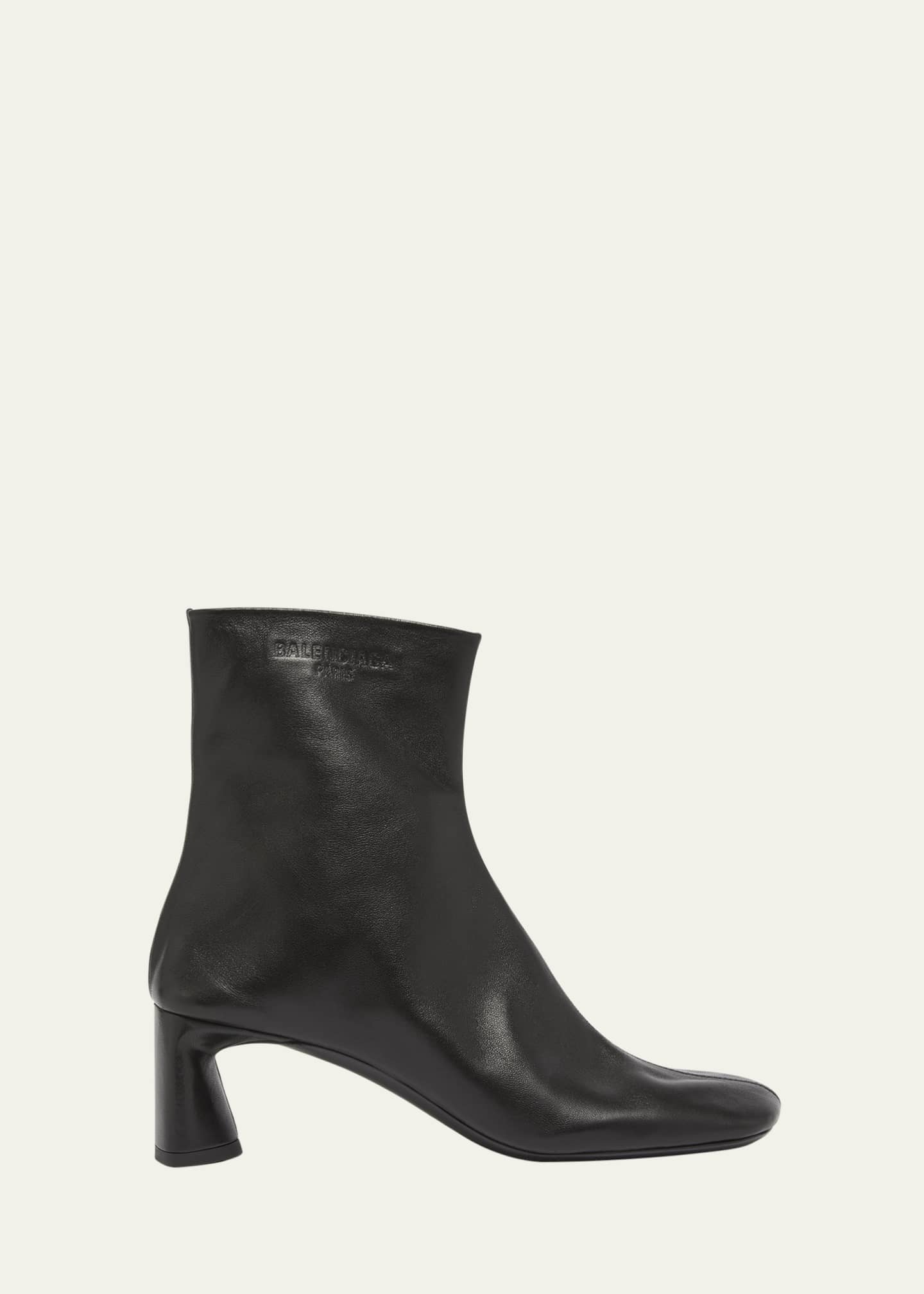Balenciaga Dutyfree Lambskin Square-Toe Ankle Booties Image 1 of 3