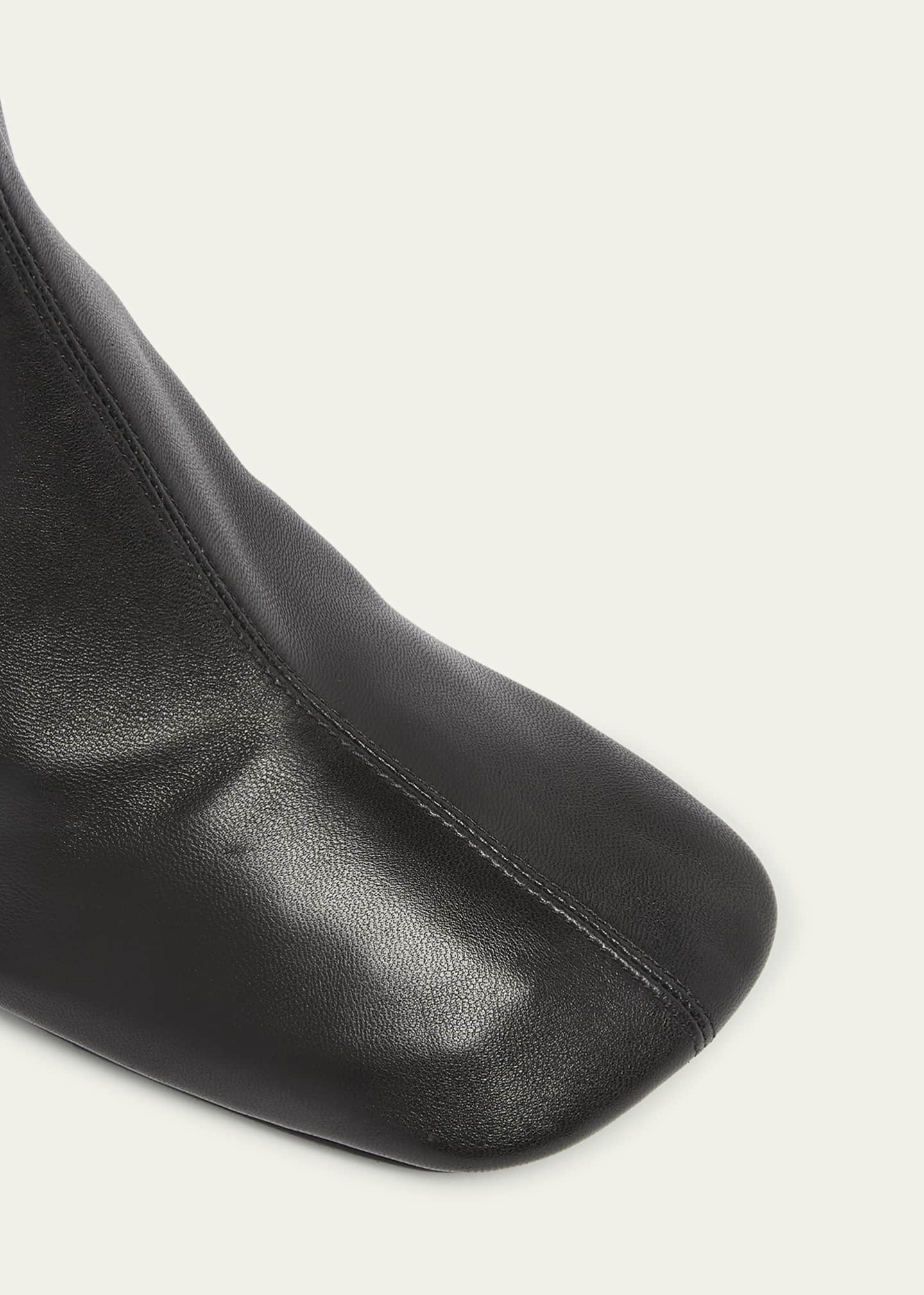 Balenciaga Dutyfree Lambskin Square-Toe Ankle Booties Image 3 of 3
