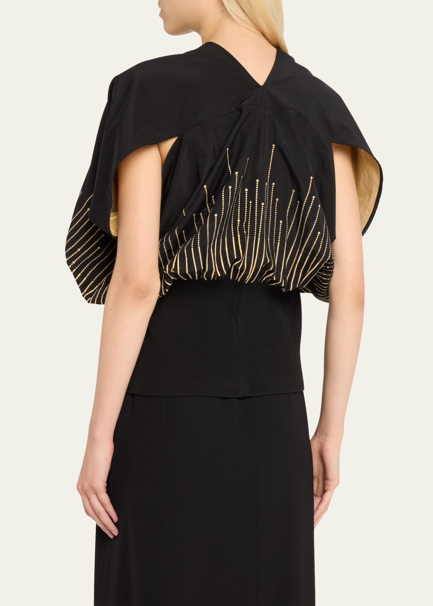 Zero + Maria Cornejo Eva Draped-Sleeve Smocked Top Image 3 of 5