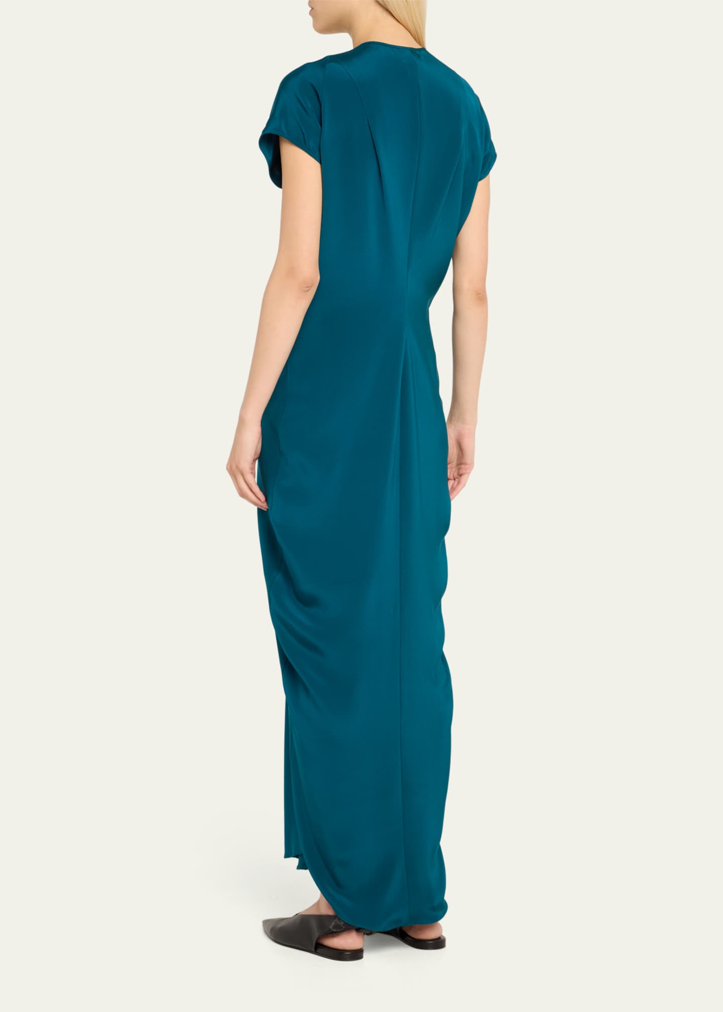 Zero + Maria Cornejo Long Muse Draped Silk Dress Image 3 of 5