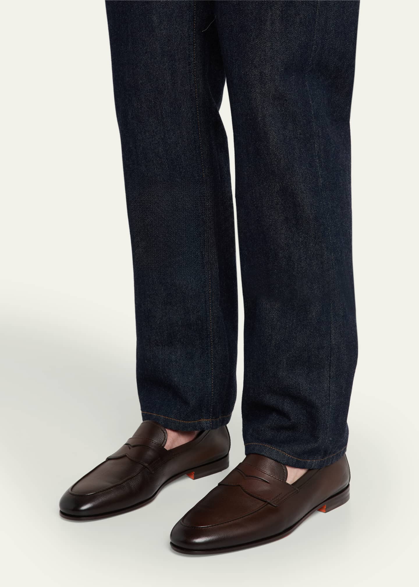 Santoni Men's Carlos Reverse Goodyear Leather Loafers Image 2 of 6