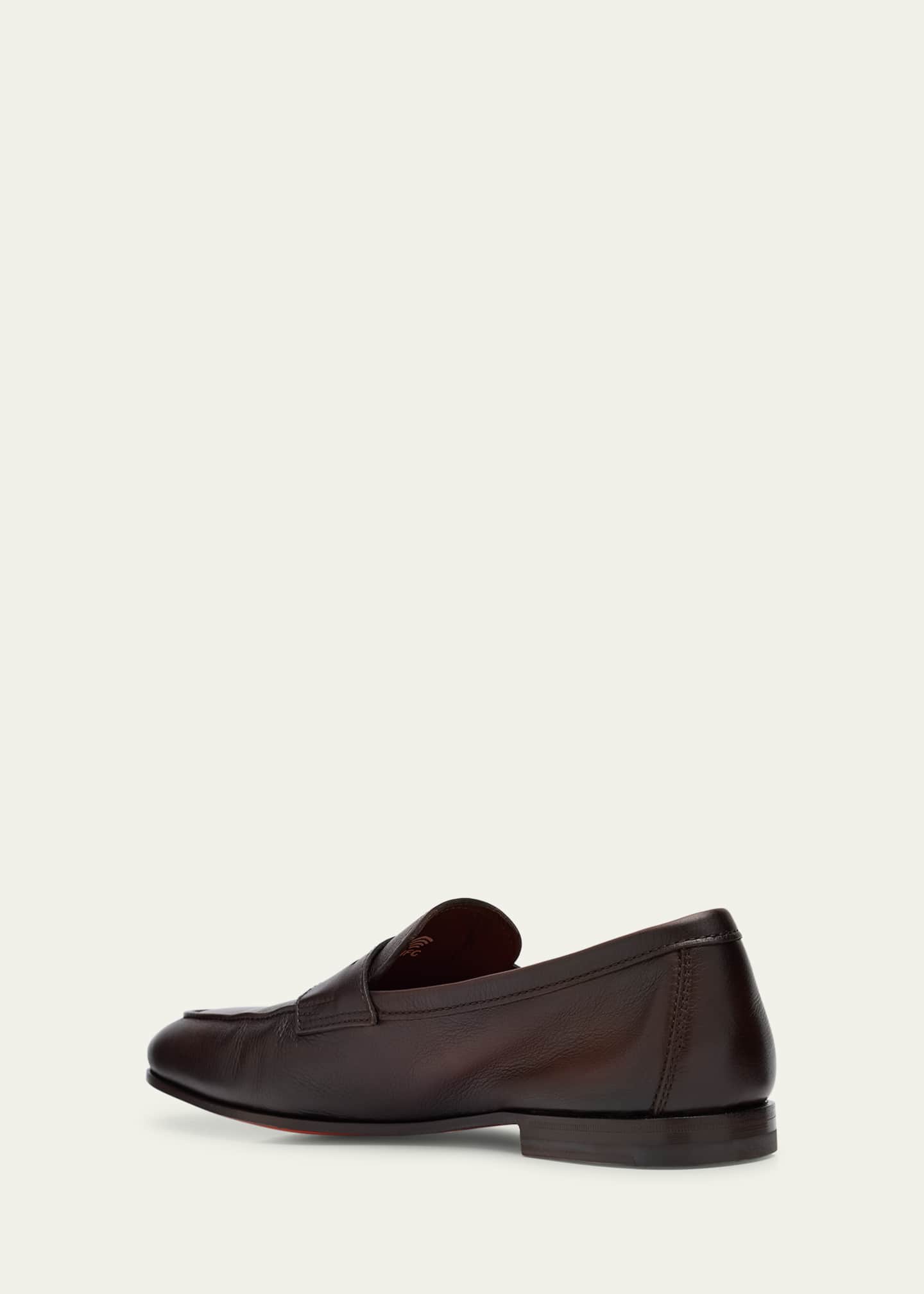 Santoni Men's Carlos Reverse Goodyear Leather Loafers Image 4 of 6