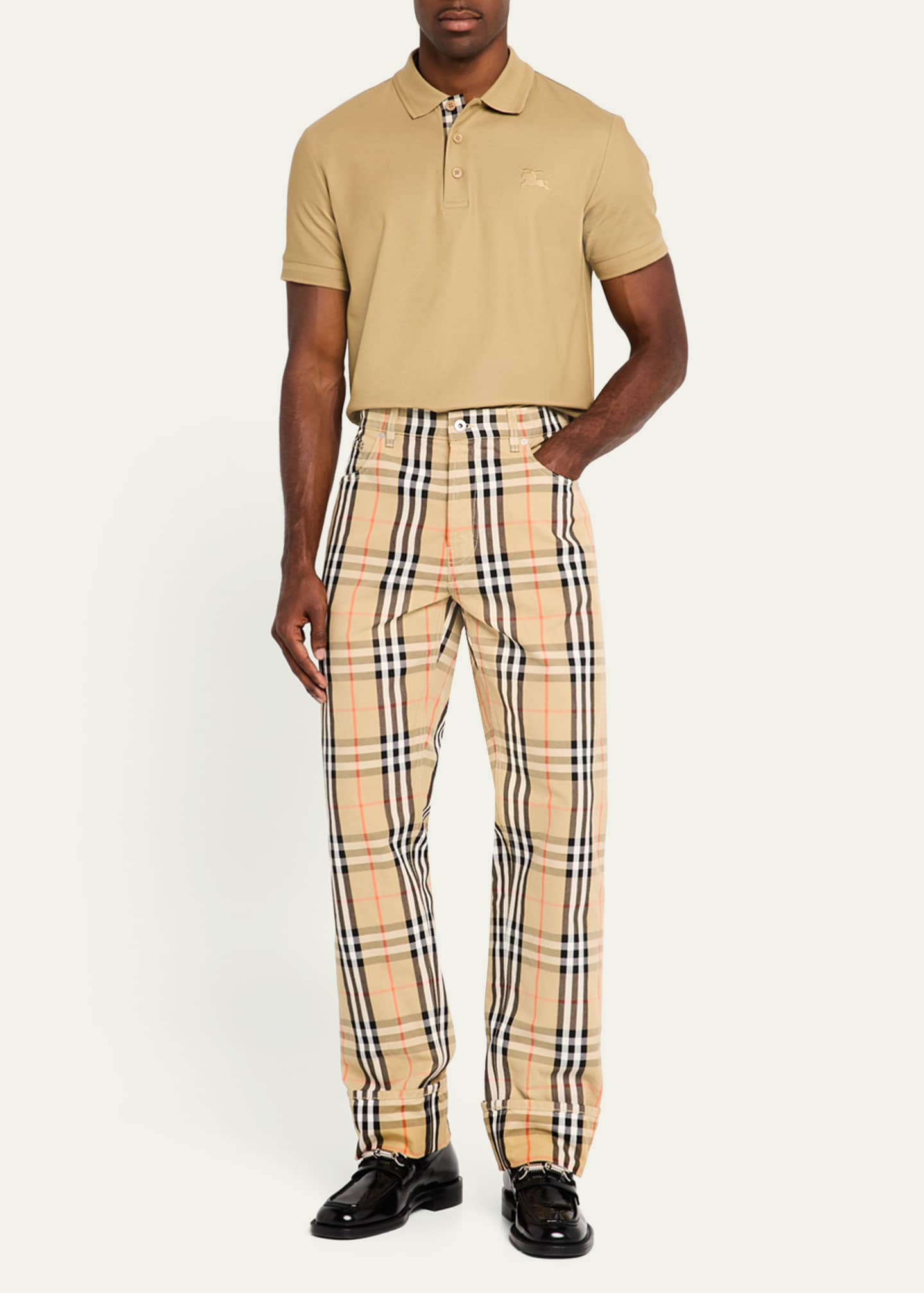 Burberry Men s Check Embroidered Canvas Pants