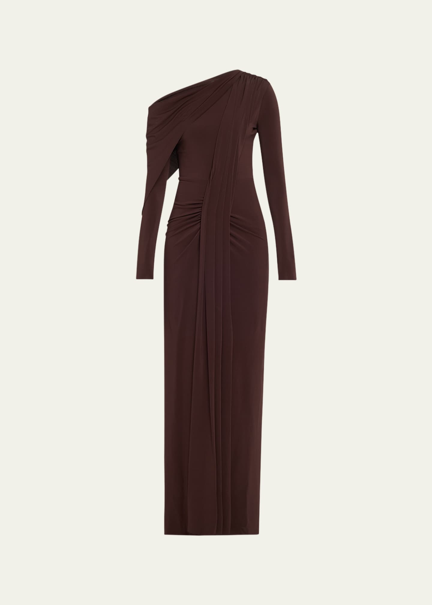 Jason Wu Collection One Shoulder Long Sleeve Draped Gown Bergdorf Goodman