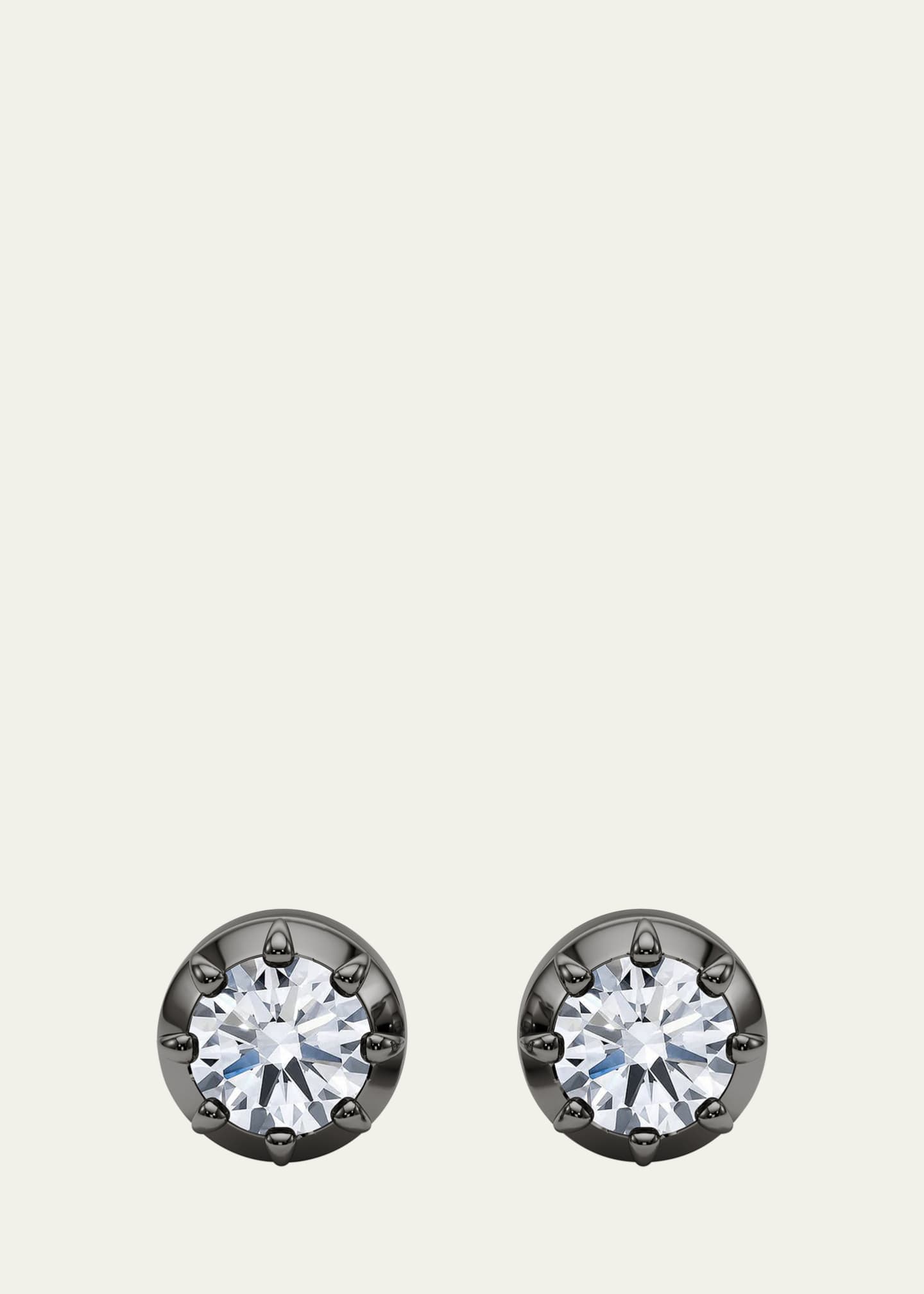 HauteCarat 18K Georgian Cut Lab Grown Diamond Stud Earrings, 2.0tcw Image 1 of 4