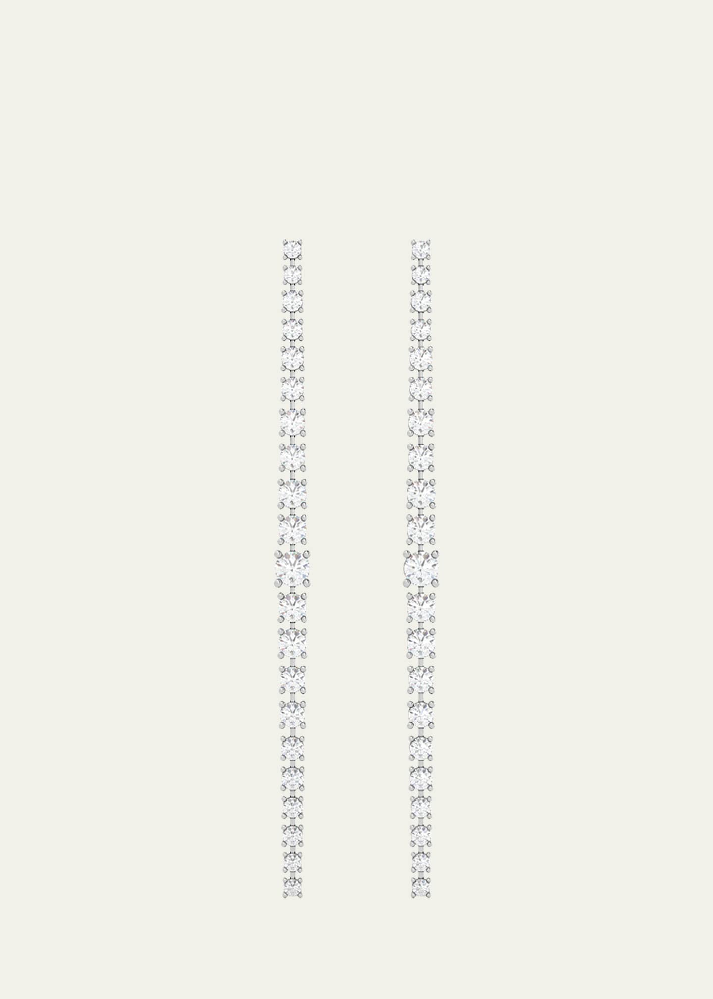 HauteCarat 18K Graduated Lab Grown Diamond Drop Earrings Image 1 of 3