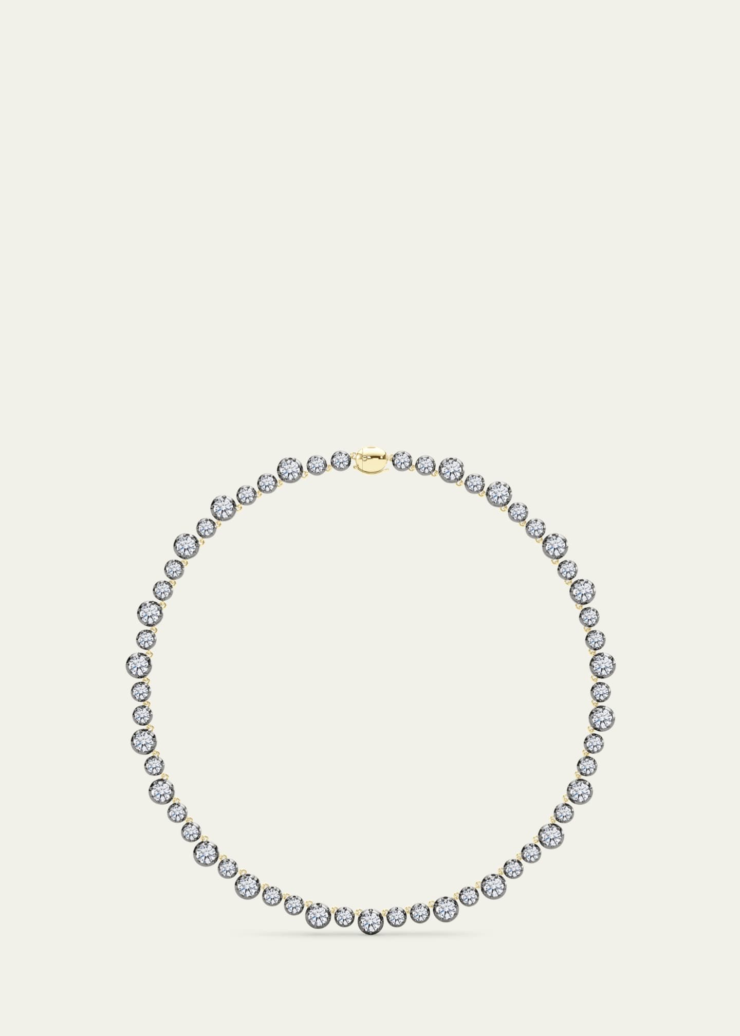 HauteCarat 18K Georgian Cut Lab Grown Diamond Necklace Image 3 of 4