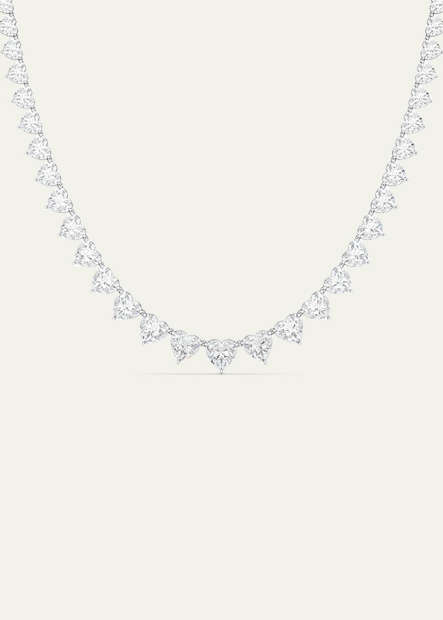HauteCarat 18K Graduated Heart Shape Lab Grown Diamond Necklace Image 2 of 3