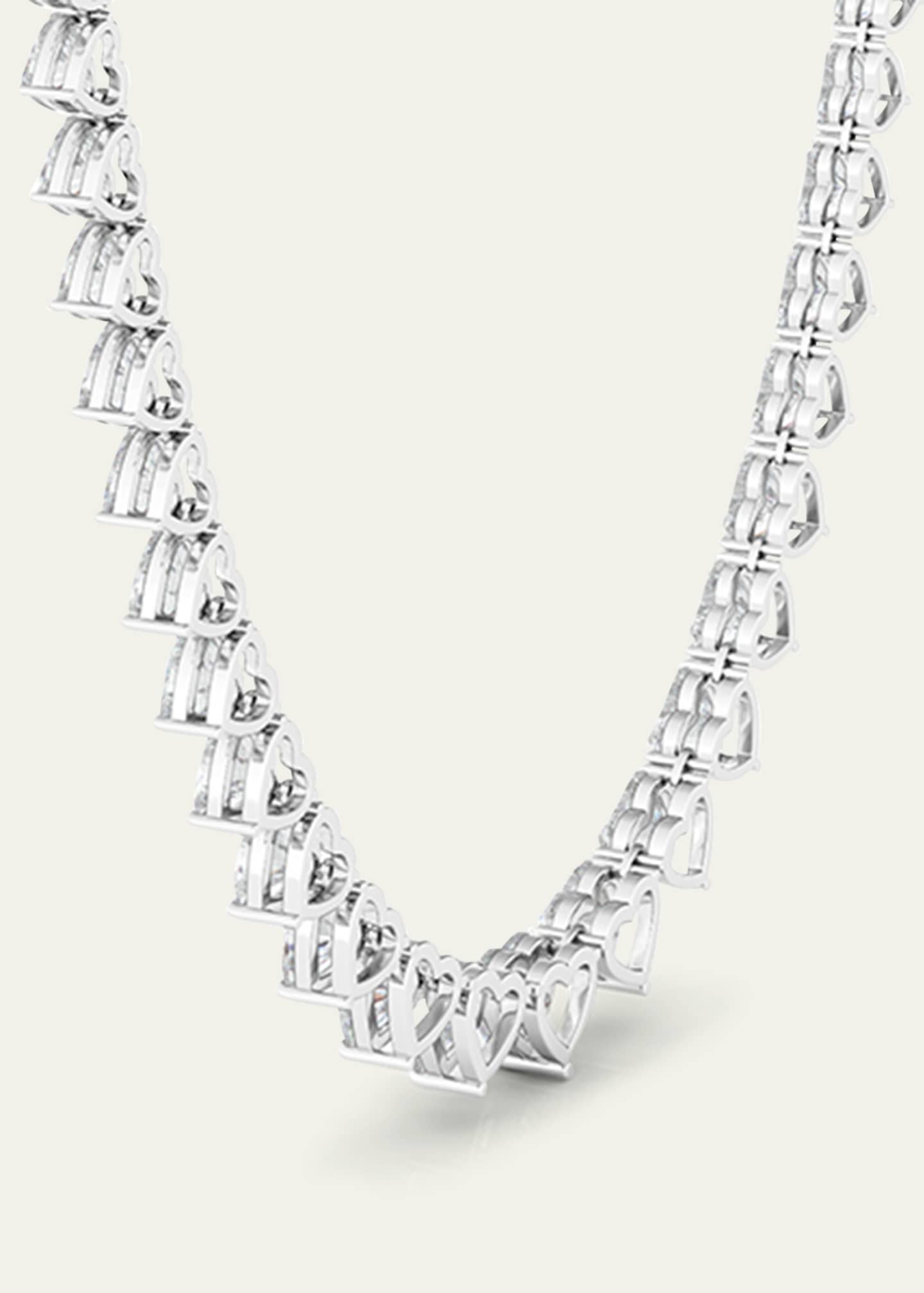 HauteCarat 18K Graduated Heart Shape Lab Grown Diamond Necklace Image 3 of 3