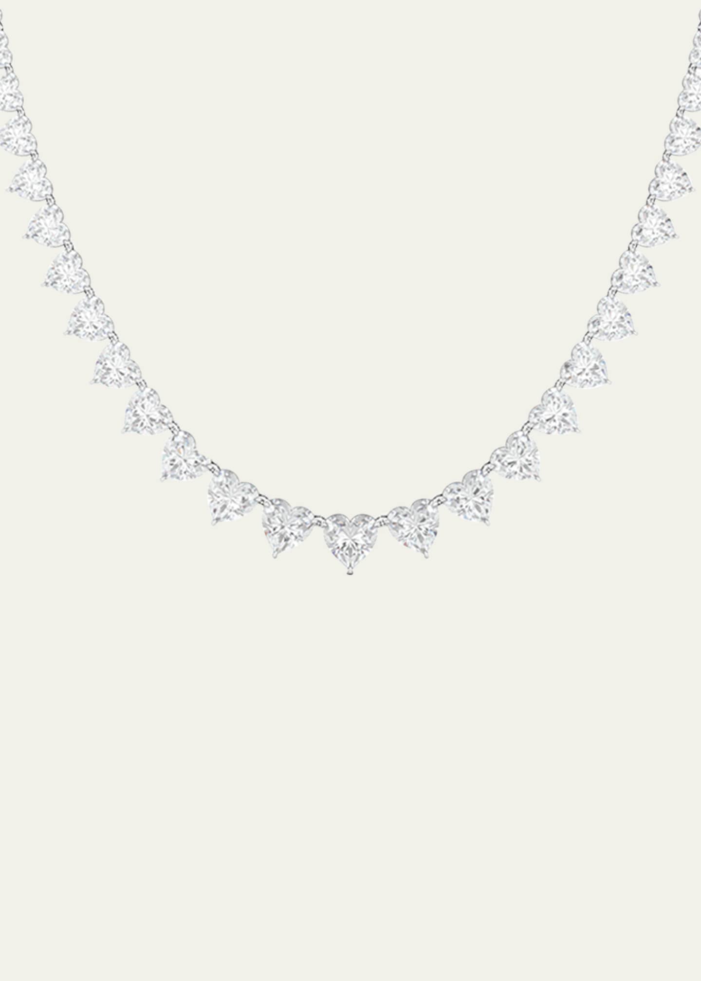 HauteCarat 18K Graduated Heart Shape Lab Grown Diamond Necklace Image 1 of 3