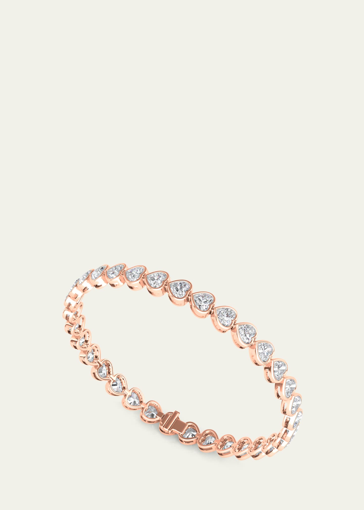 HauteCarat 18K Heart Shape Bezel Lab Grown Diamond Bracelet Image 2 of 3