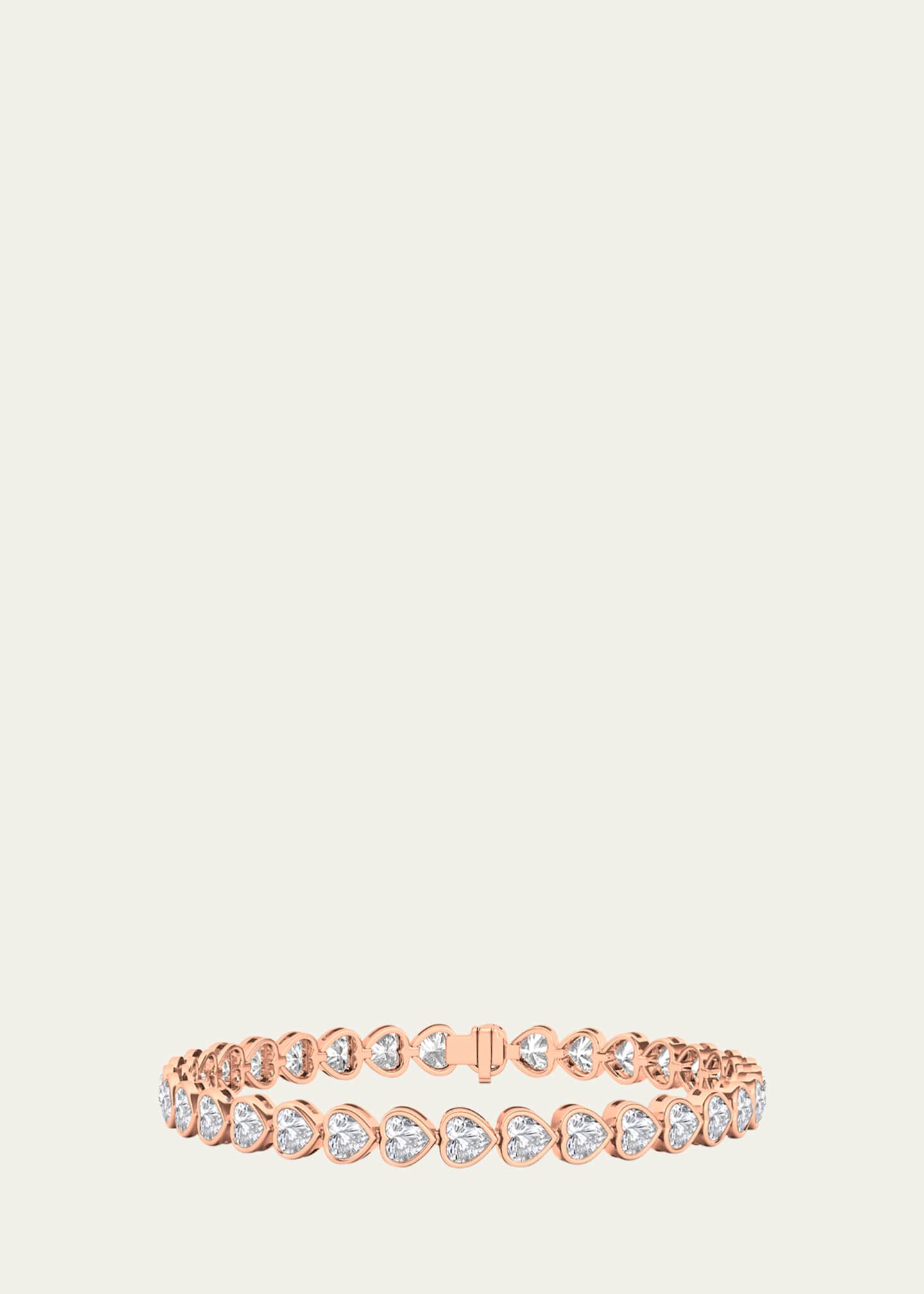 HauteCarat 18K Heart Shape Bezel Lab Grown Diamond Bracelet Image 1 of 3