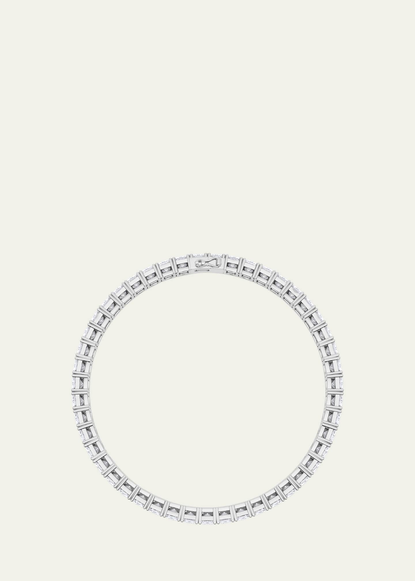 HauteCarat 18K Vertical Emerald Lab Grown Diamond Tennis Bracelet Image 3 of 4