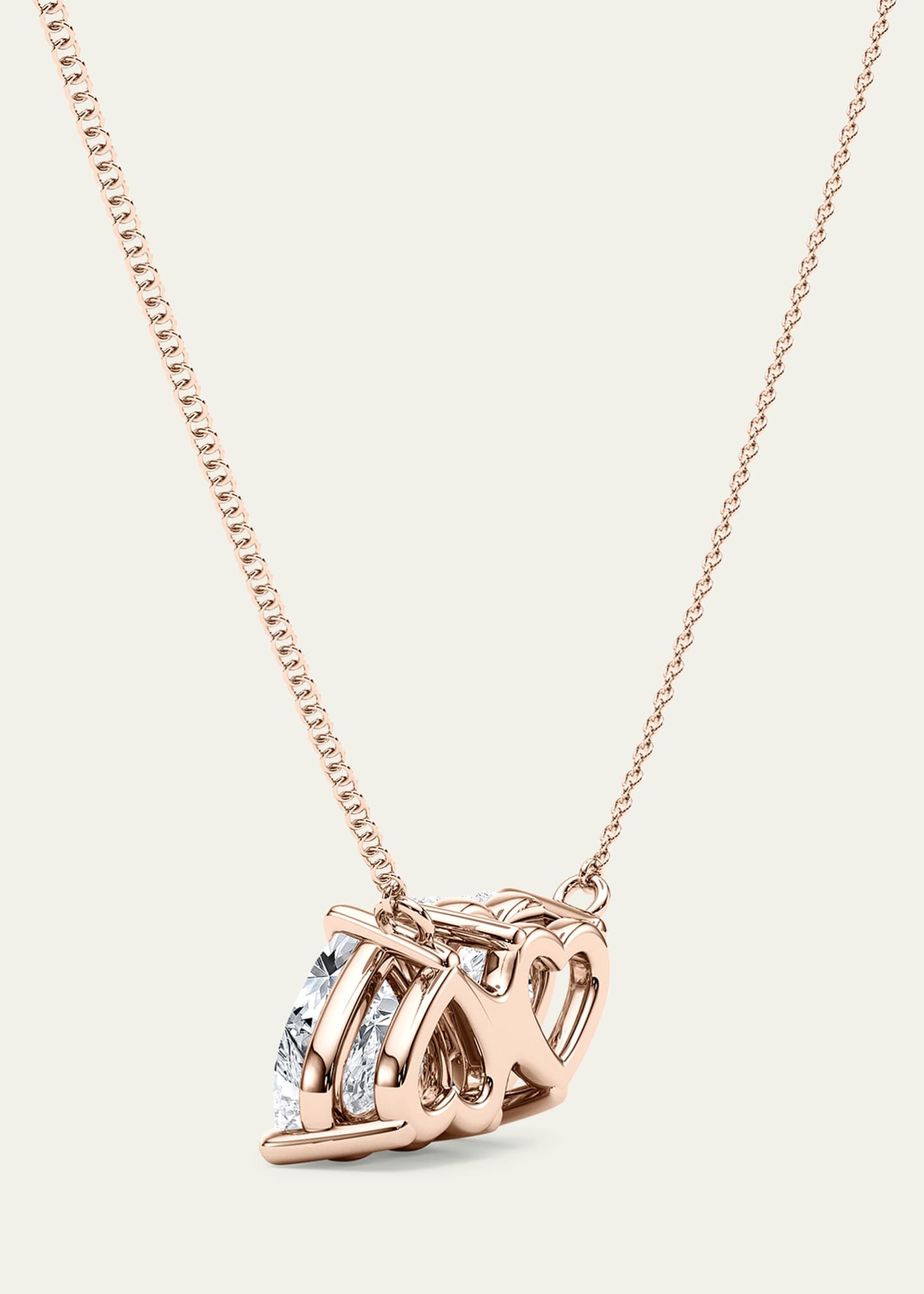 HauteCarat 18K Heart Shape Lab Grown Diamond Twin Necklace Image 2 of 4
