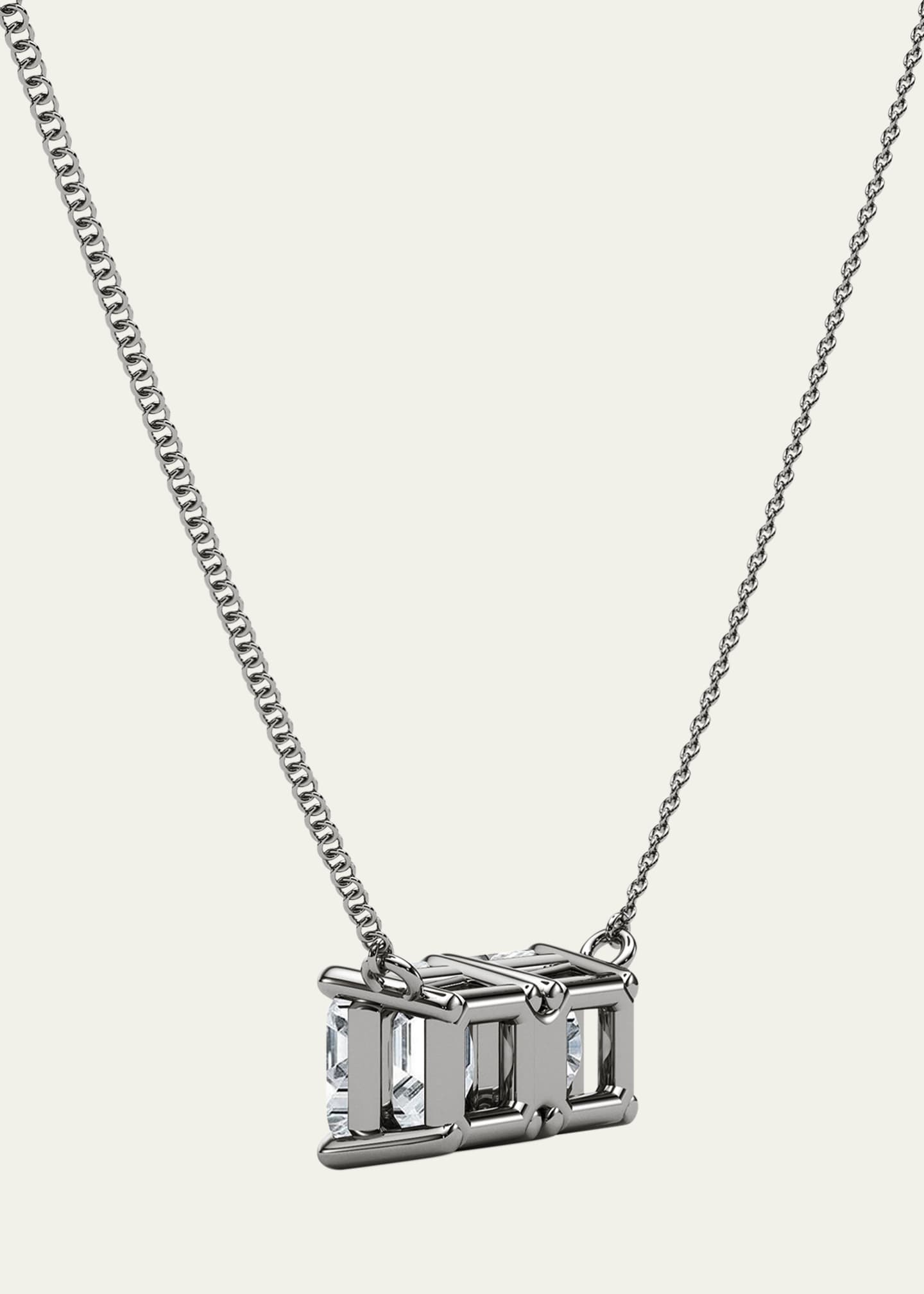 HauteCarat 18K Asscher Lab Grown Diamond Twin Necklace Image 3 of 4