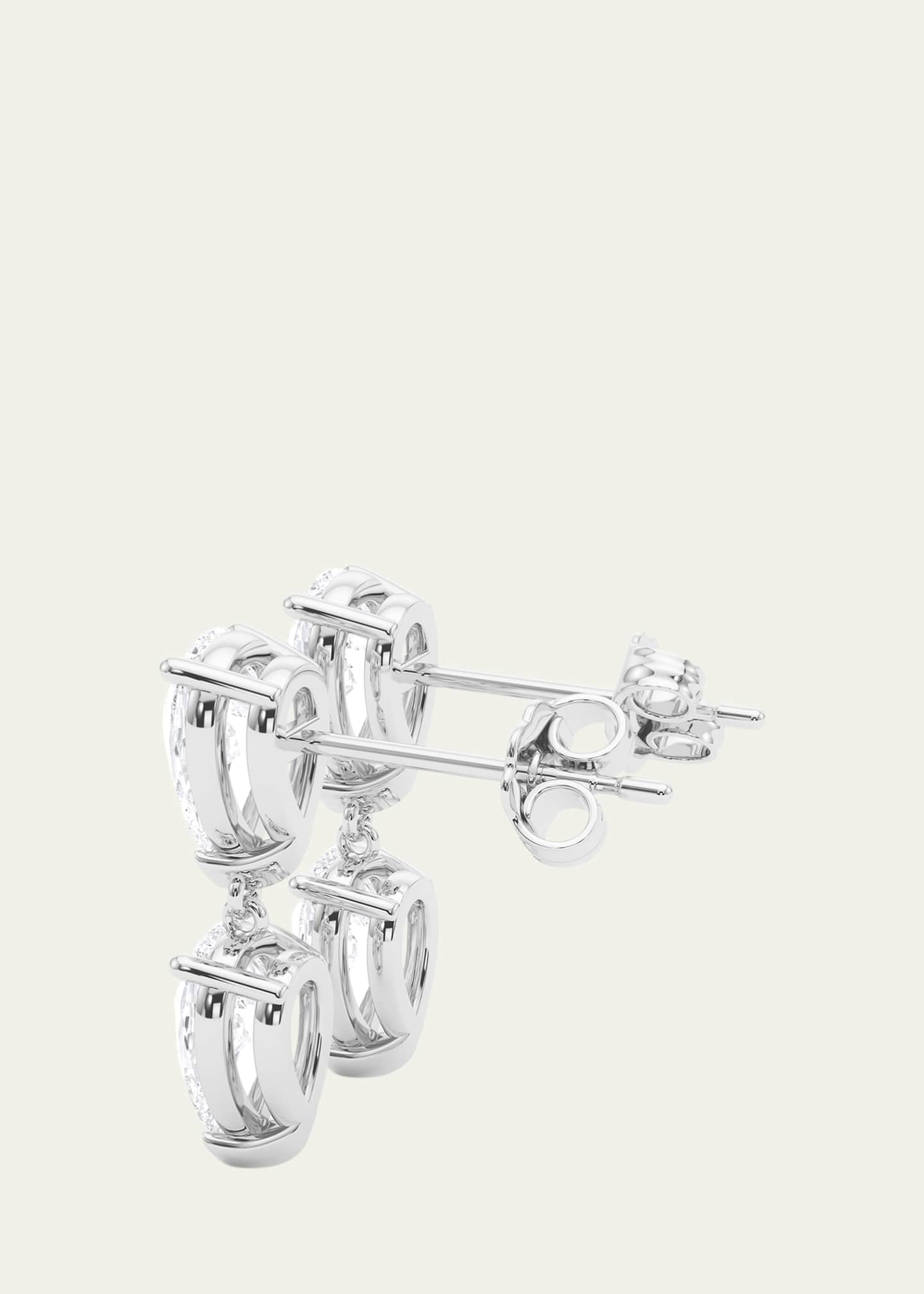 HauteCarat 18K Pear Lab Grown Diamond Twin Earrings Image 3 of 3