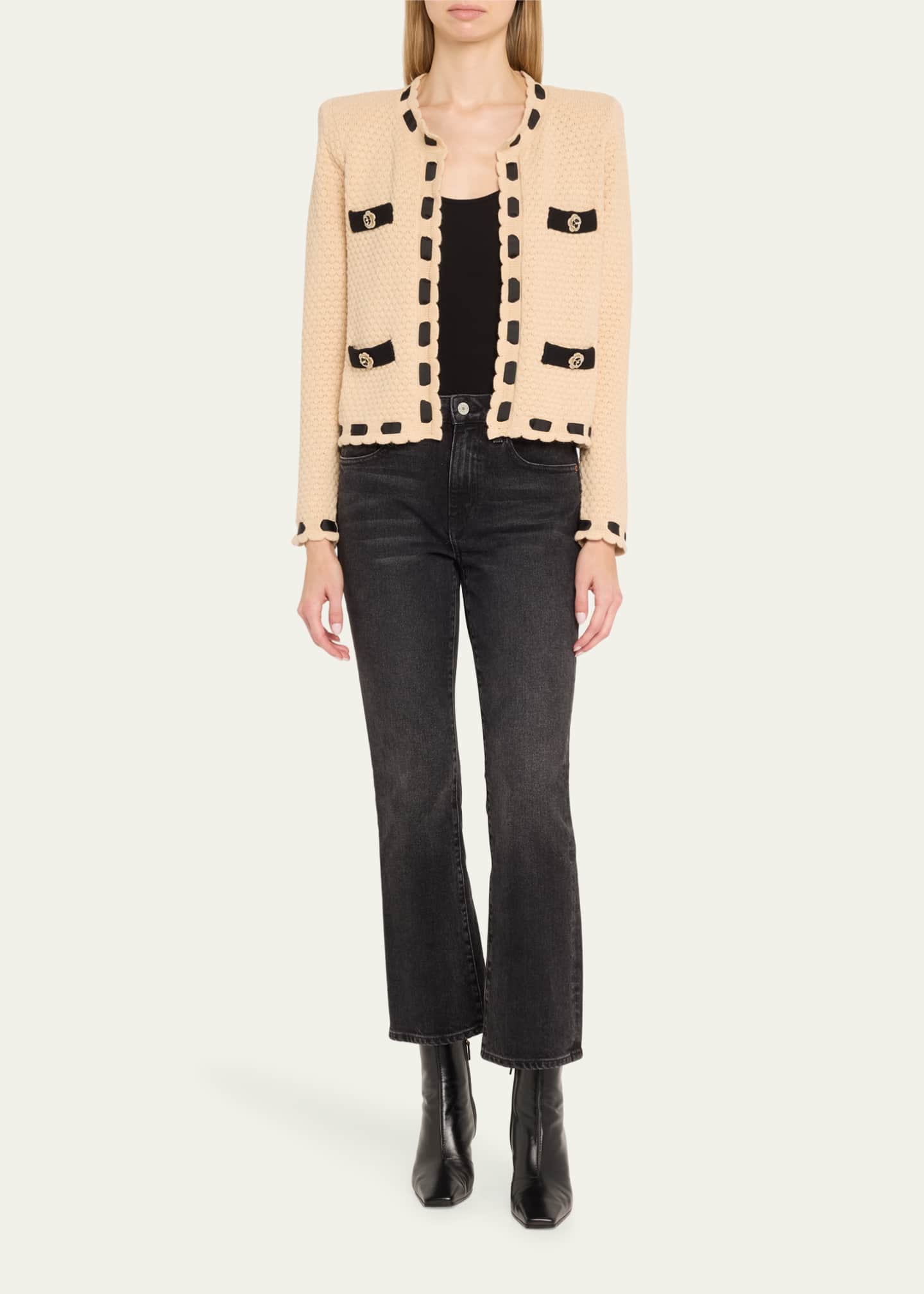 L'Agence Astor Contrast Trim Cardigan Image 2 of 5