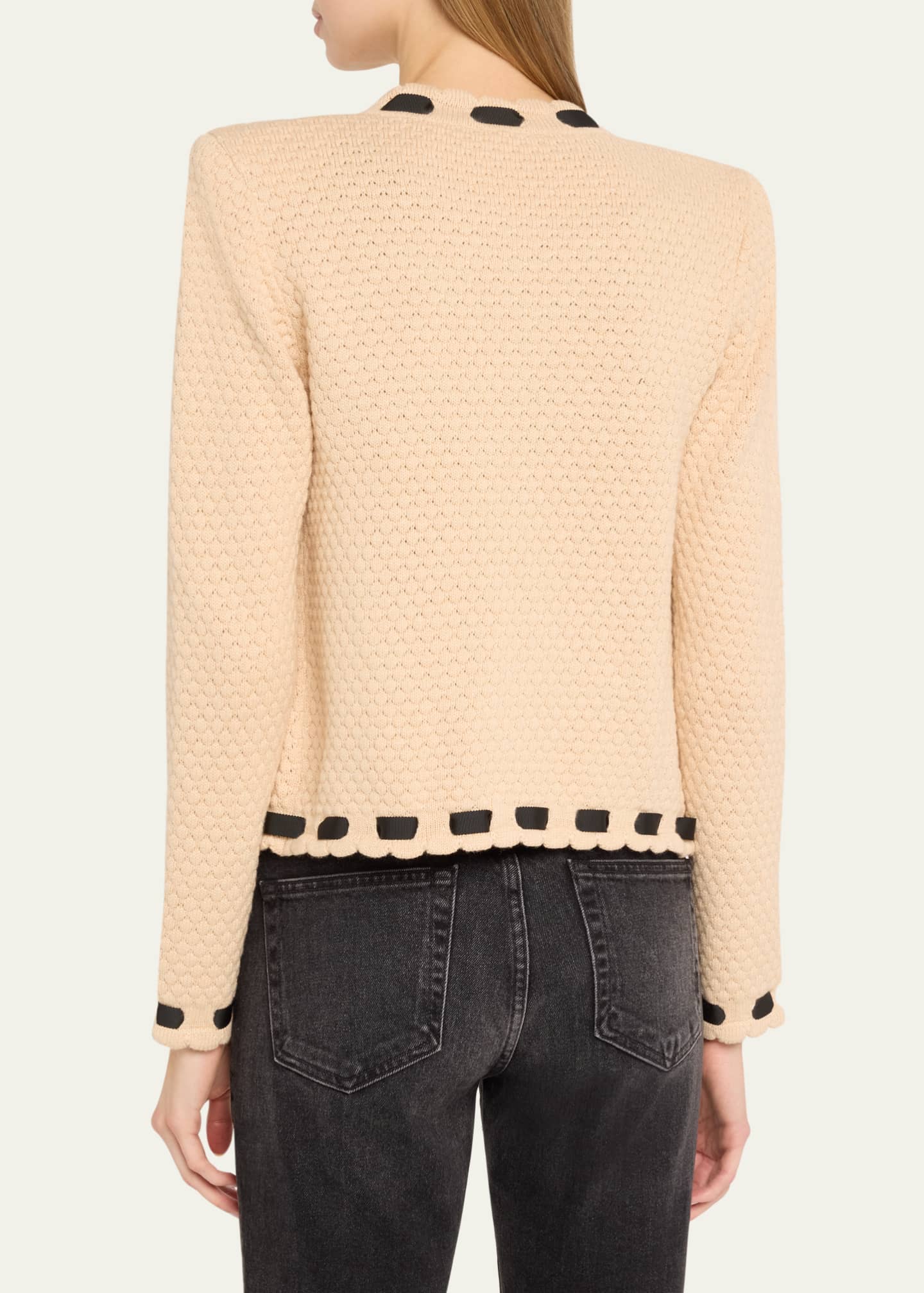 L'Agence Astor Contrast Trim Cardigan Image 3 of 5